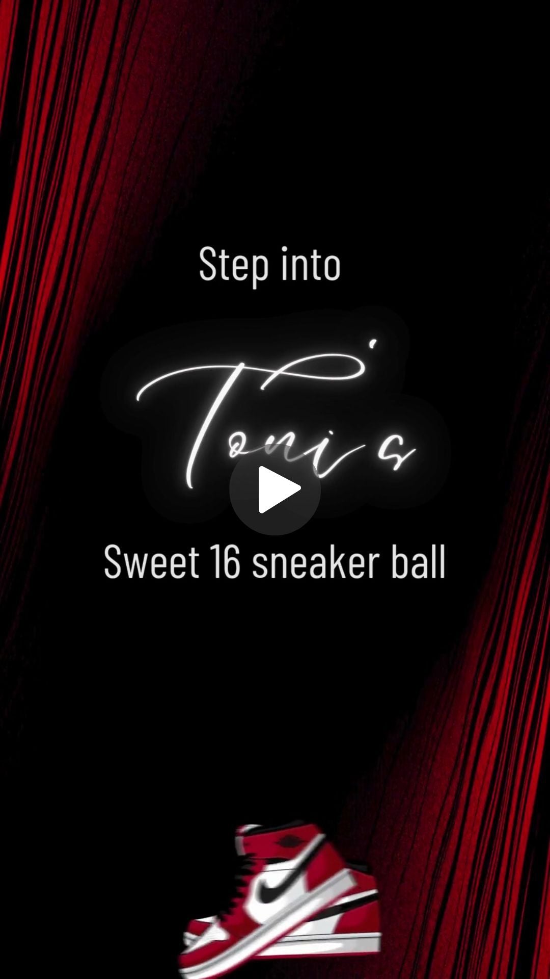 Red Sneaker Ball Birthday Invitation | Instant Download | Animated Canva Video Template
