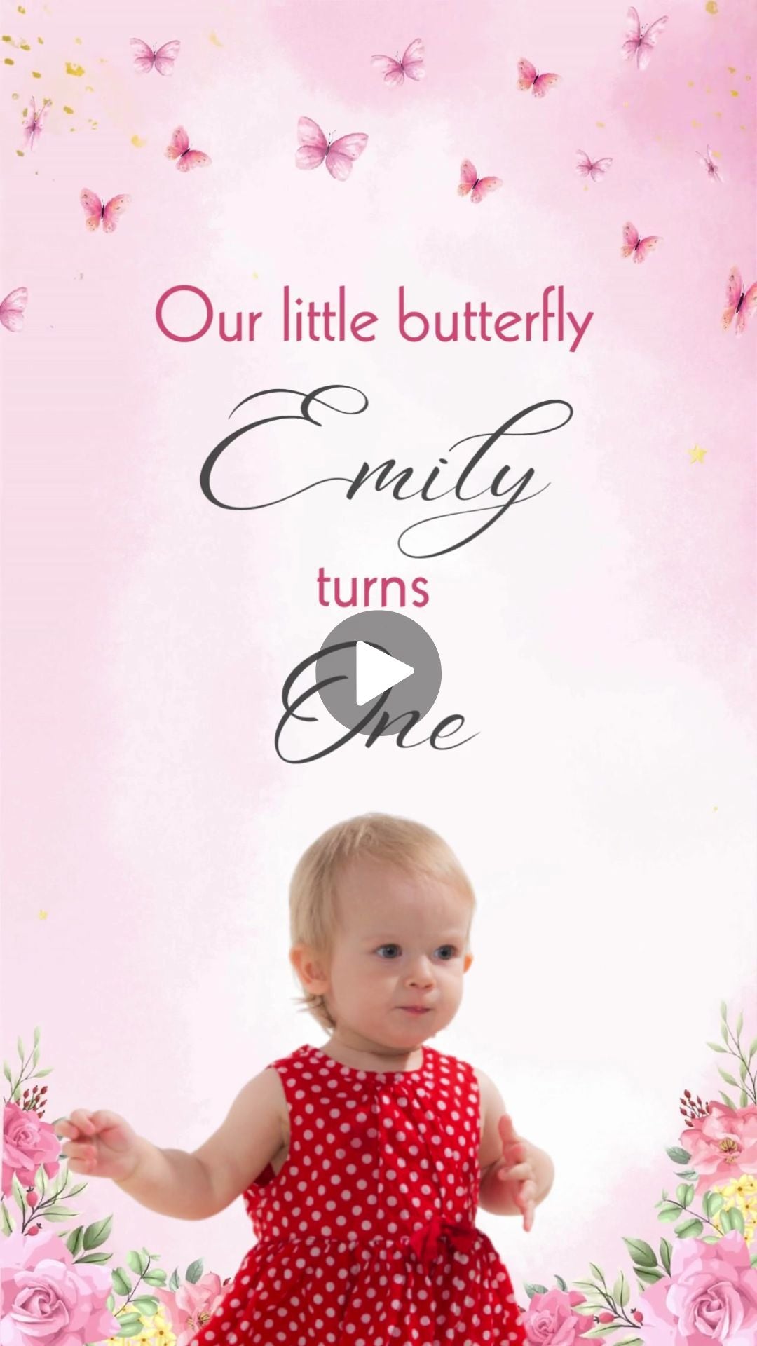 Butterfly Birthday Animated Video Invitation | Canva Template | Instant Download