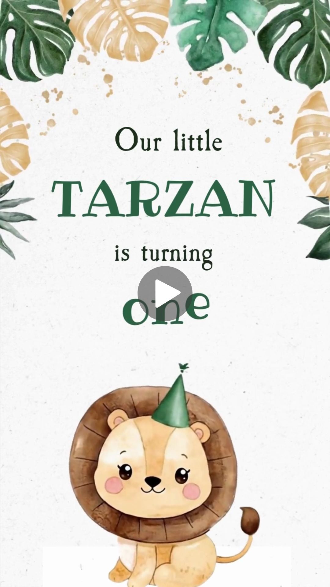 Wild One Jungle Safari Birthday Animated Video Invitation | Canva Template | Instant Download