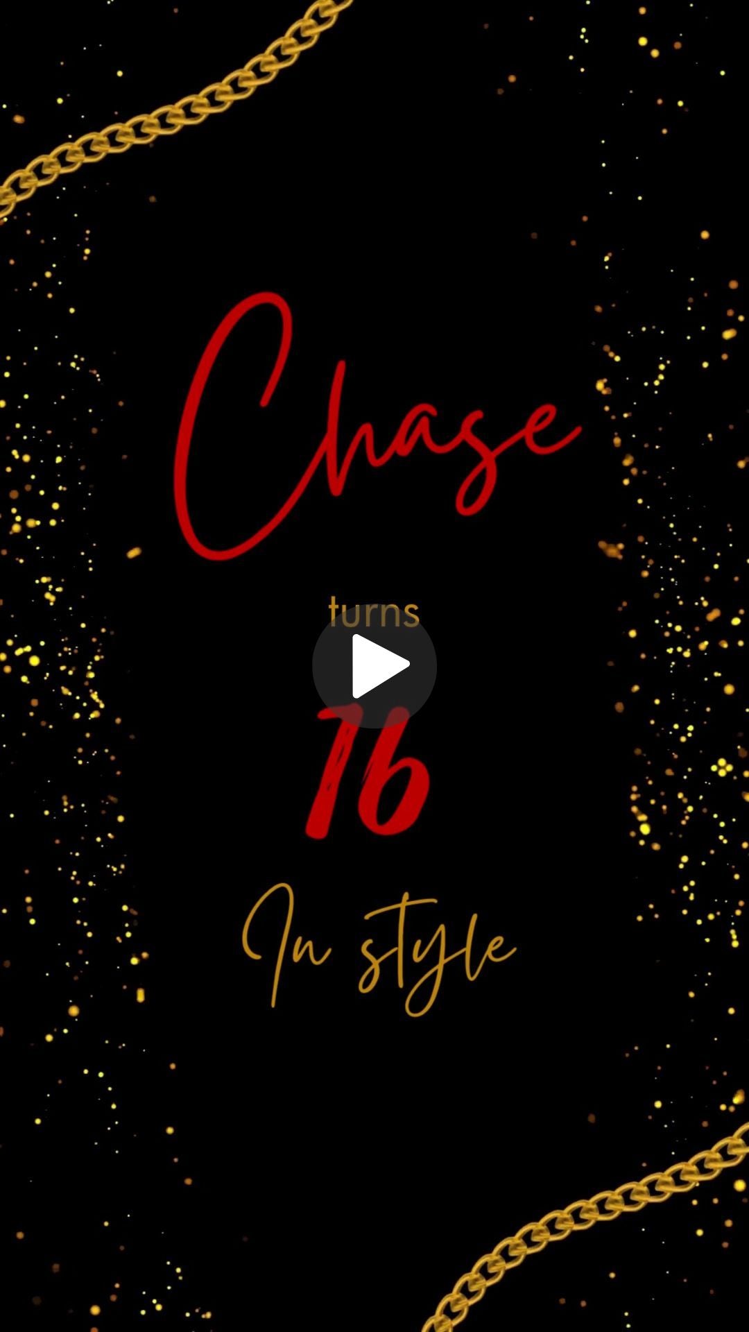 Swag Birthday Video Invitation - Swag Gold And Red Theme Party Invite | Canva Template | Instant Download