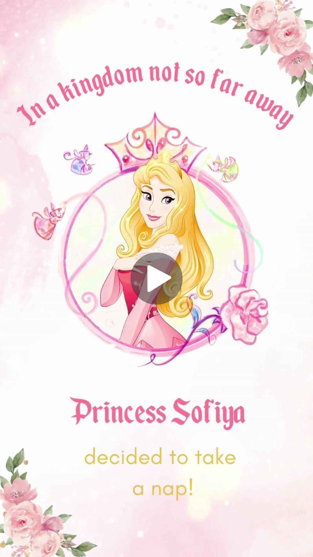 Sleeping Beauty Birthday Video Invitation - Sleeping Beauty Theme Digital Party Invite | Canva Template | Instant Download