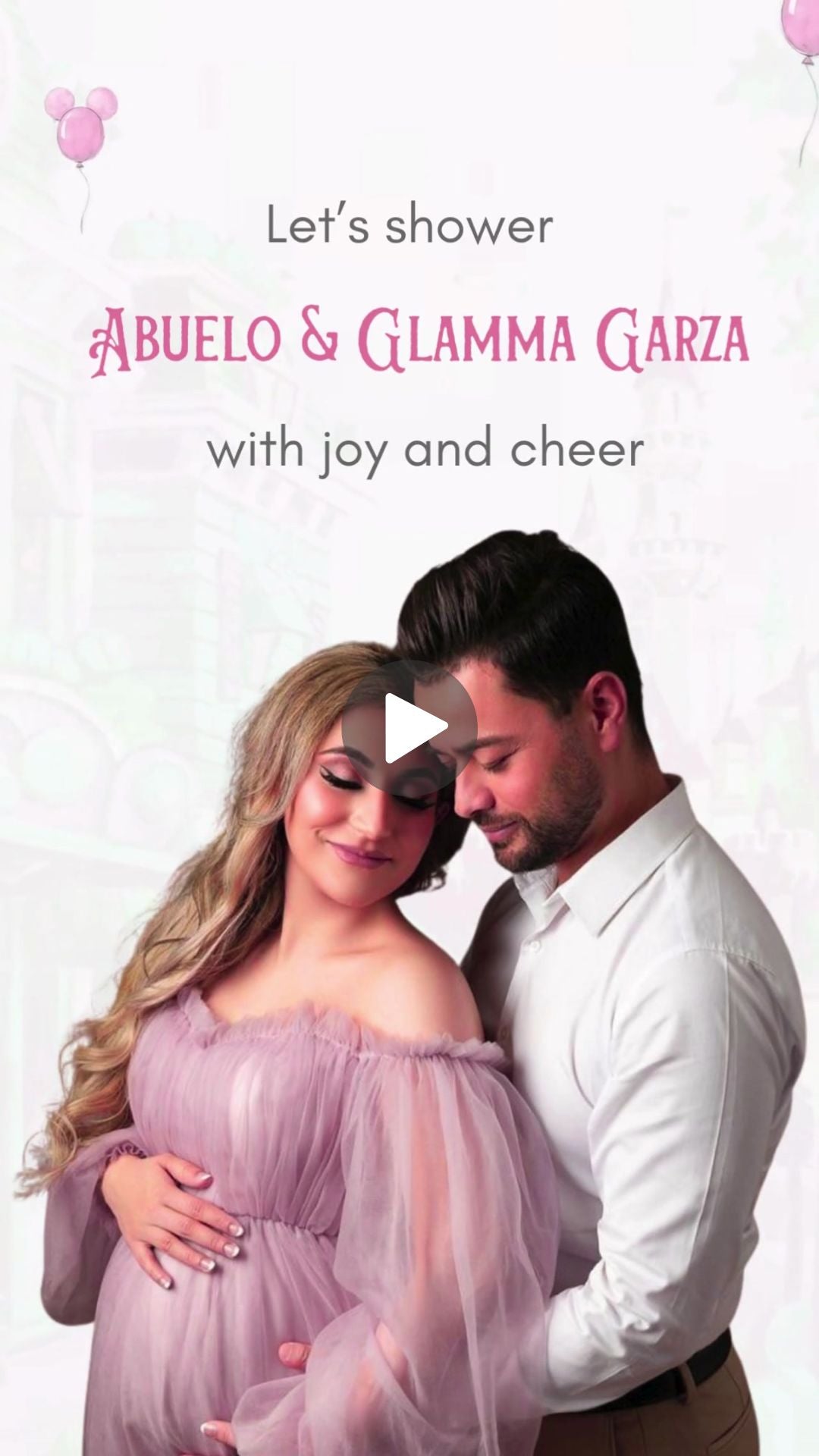 Little Kingdom Baby Shower Invitation pink - Magical Theme Baby Shower Digital Invite | Canva Template | Instant Download