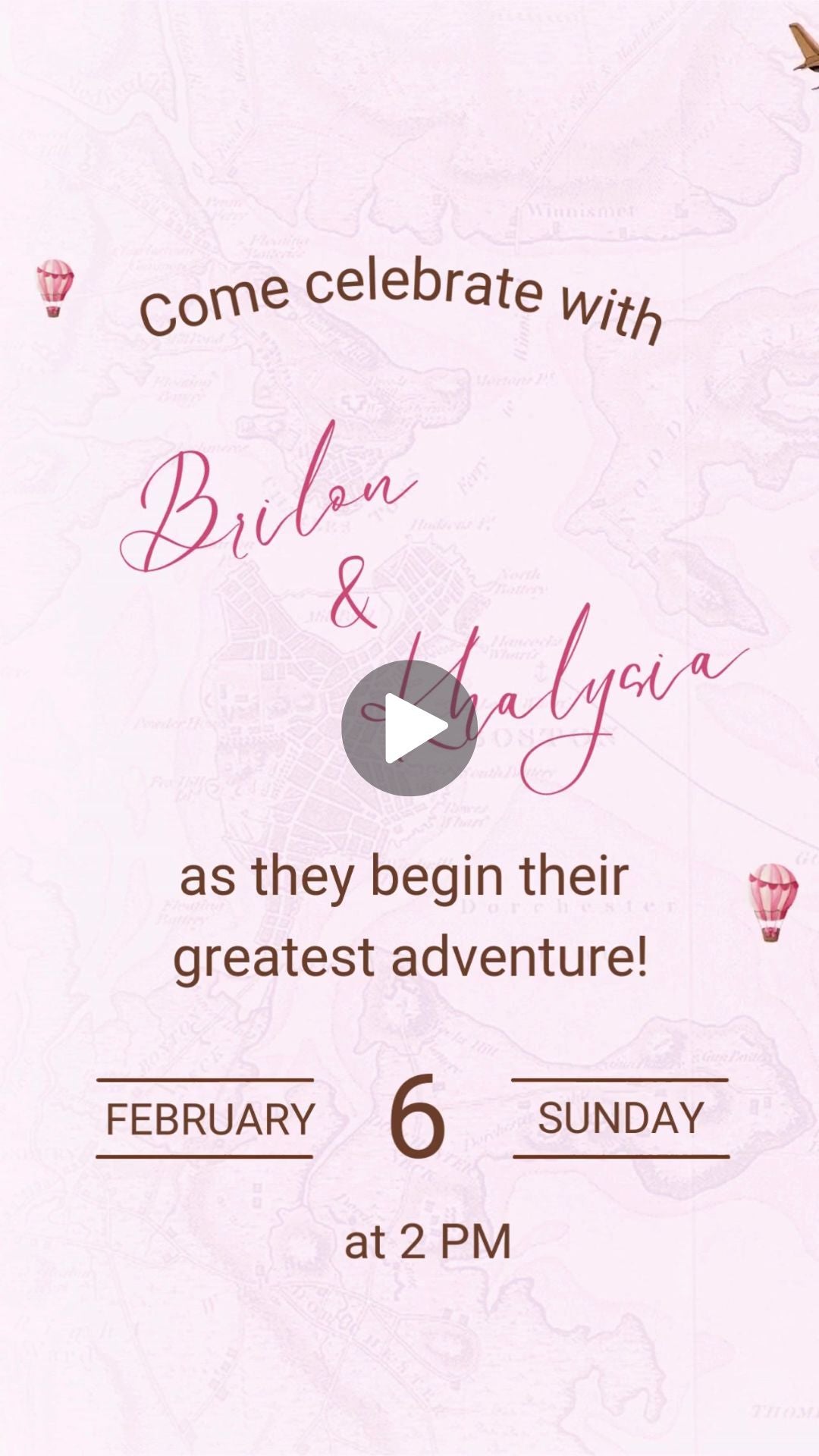 Travel-Inspired Baby Shower Pink &amp; Brown Invitation - Travel Baby Shower Adventures themed Invite | Canva Template | Instant Download