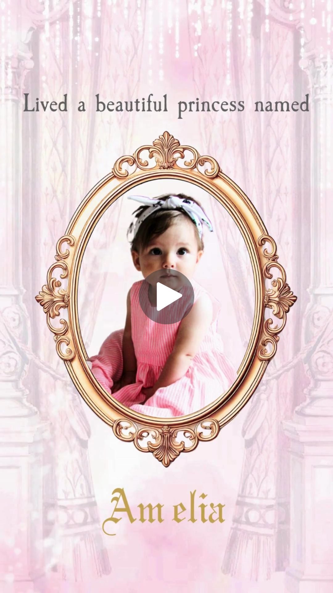 Baroque Regency Baby Birthday Animated Video Invitation | Canva Template | Instant Download