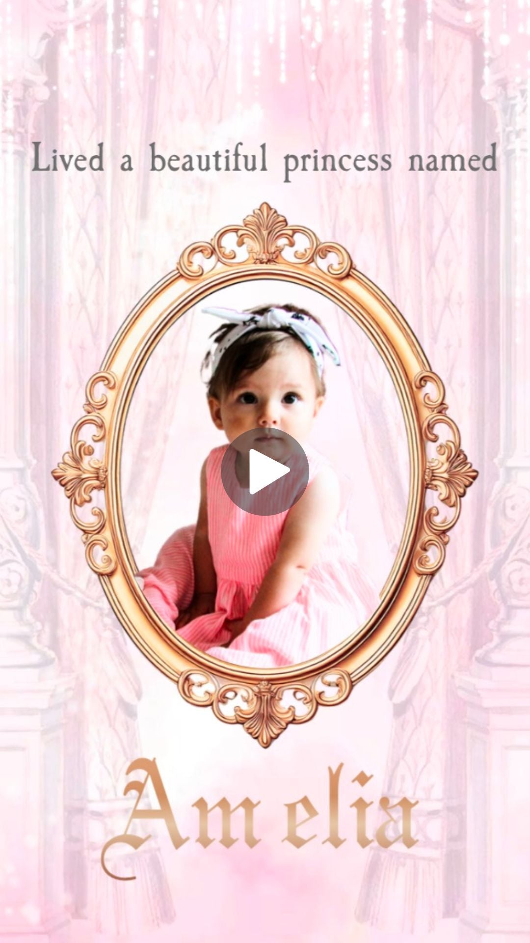 Baroque Regency Baby Birthday Animated Video Invitation | Canva Template | Instant Download
