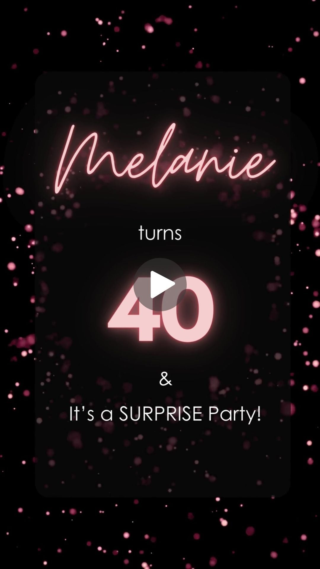 Modern Glam Black &amp; Rose Gold 40th Birthday Invite  - Black &amp; Rosegold Surprise Party Invitation | Canva Template | Instant Download