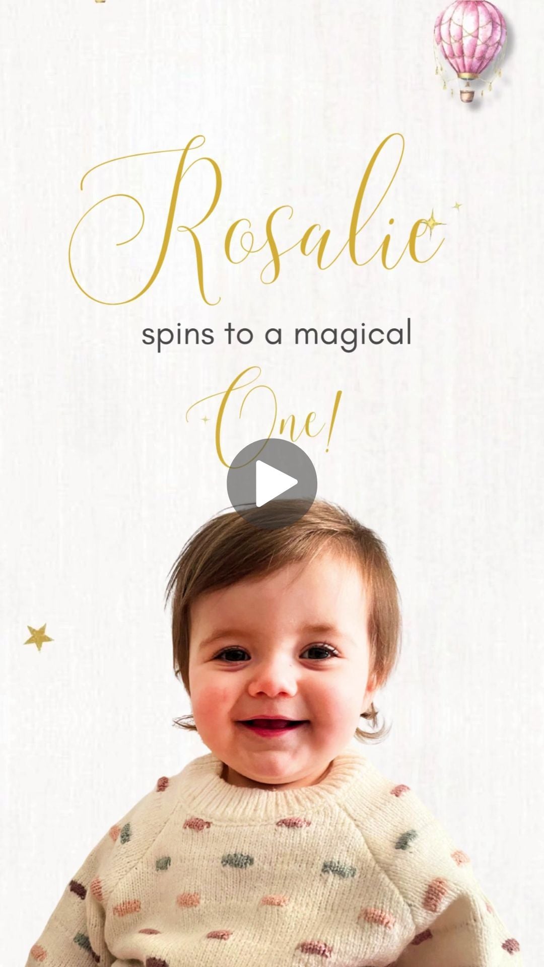 Pink Carousel Birthday Animated Video Invitation | Canva Template | Instant Download