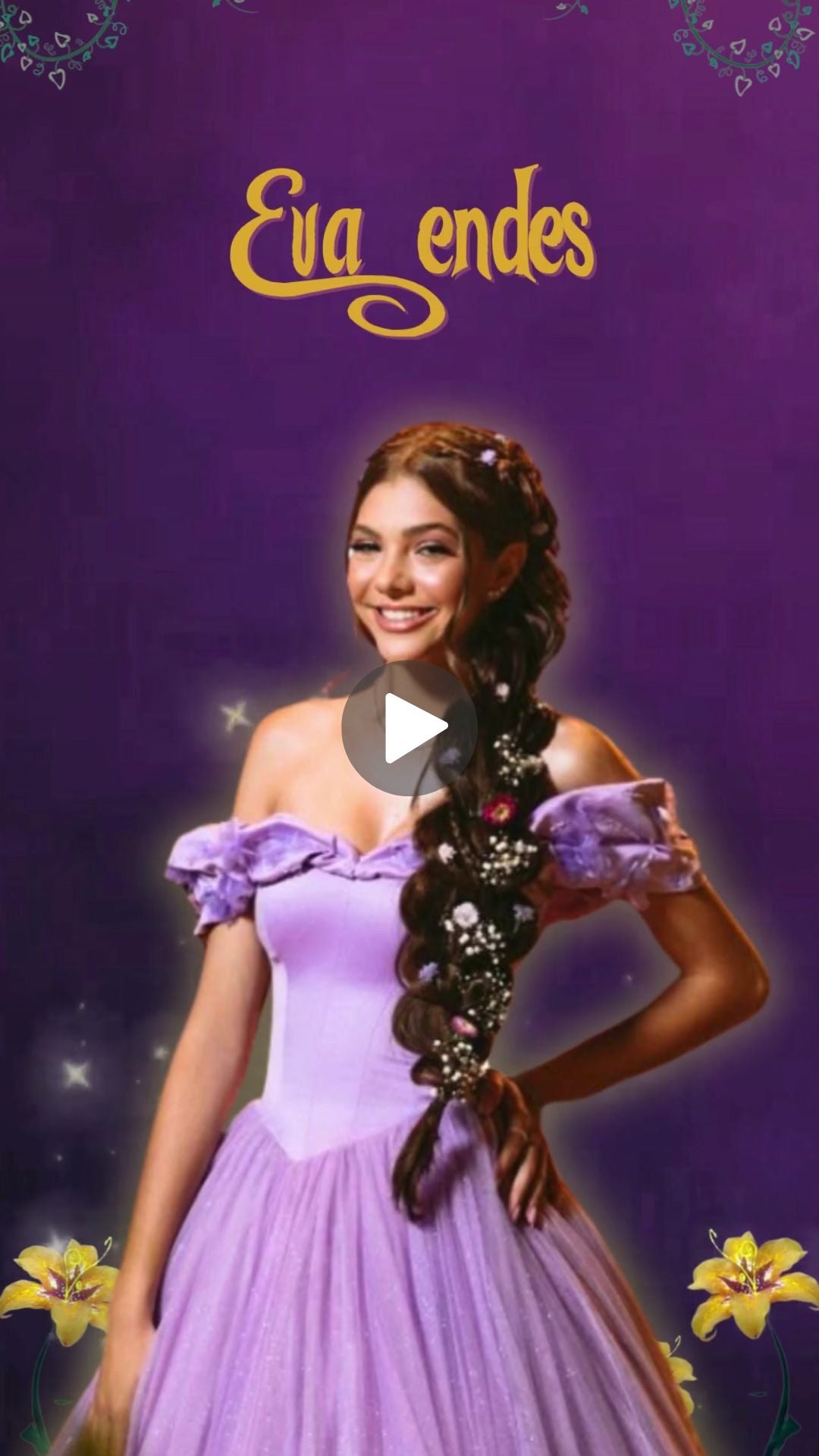 Tangled Theme Quinceañera Invite - Enchanted Tangled Theme Quinceañera Invite | Canva Template | Instant Download