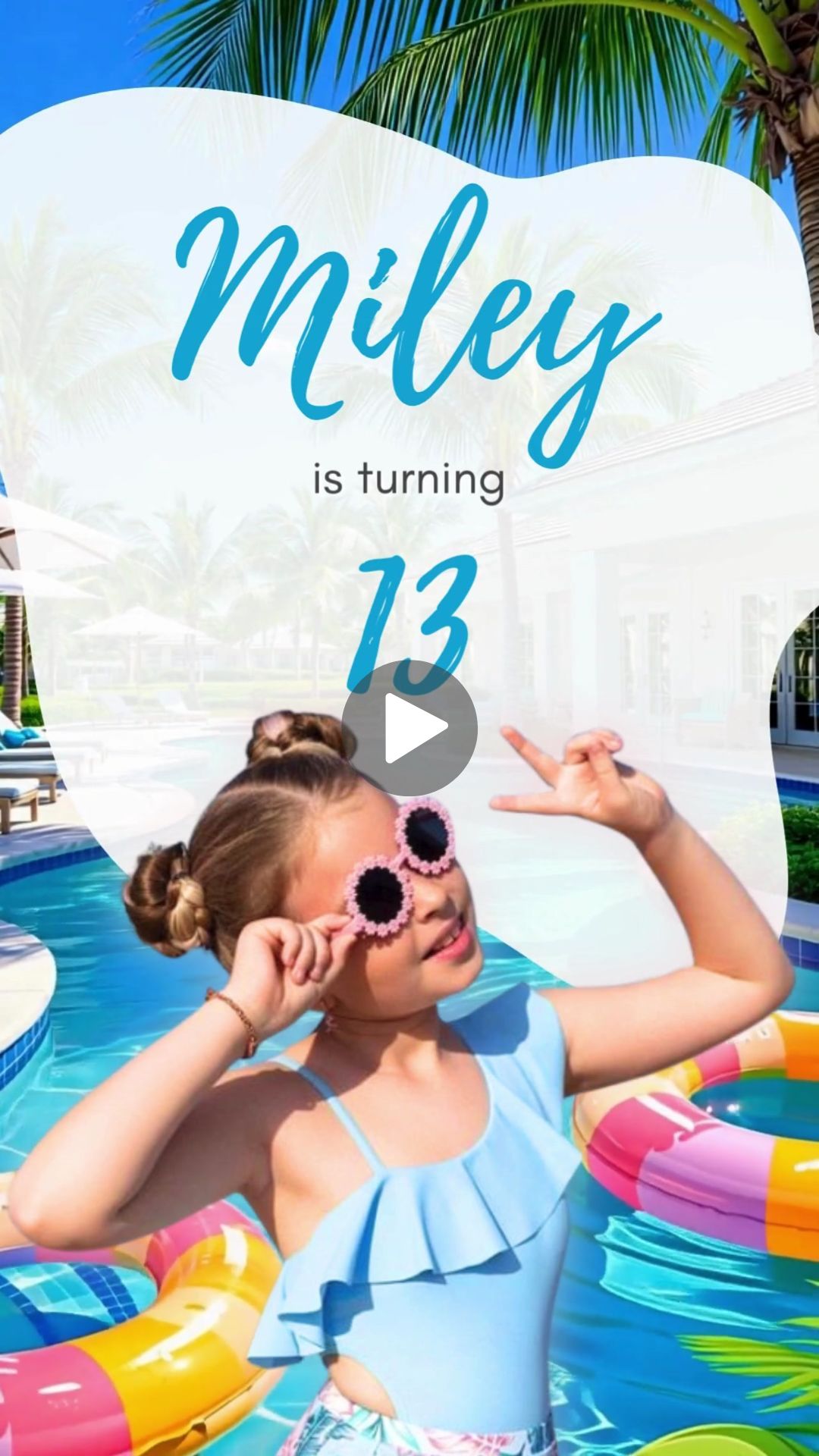 Cool Splash Party Video Invite for Kids &amp; Adults - Summer Coolest Pool Party Invite | Canva Template | Instant Download