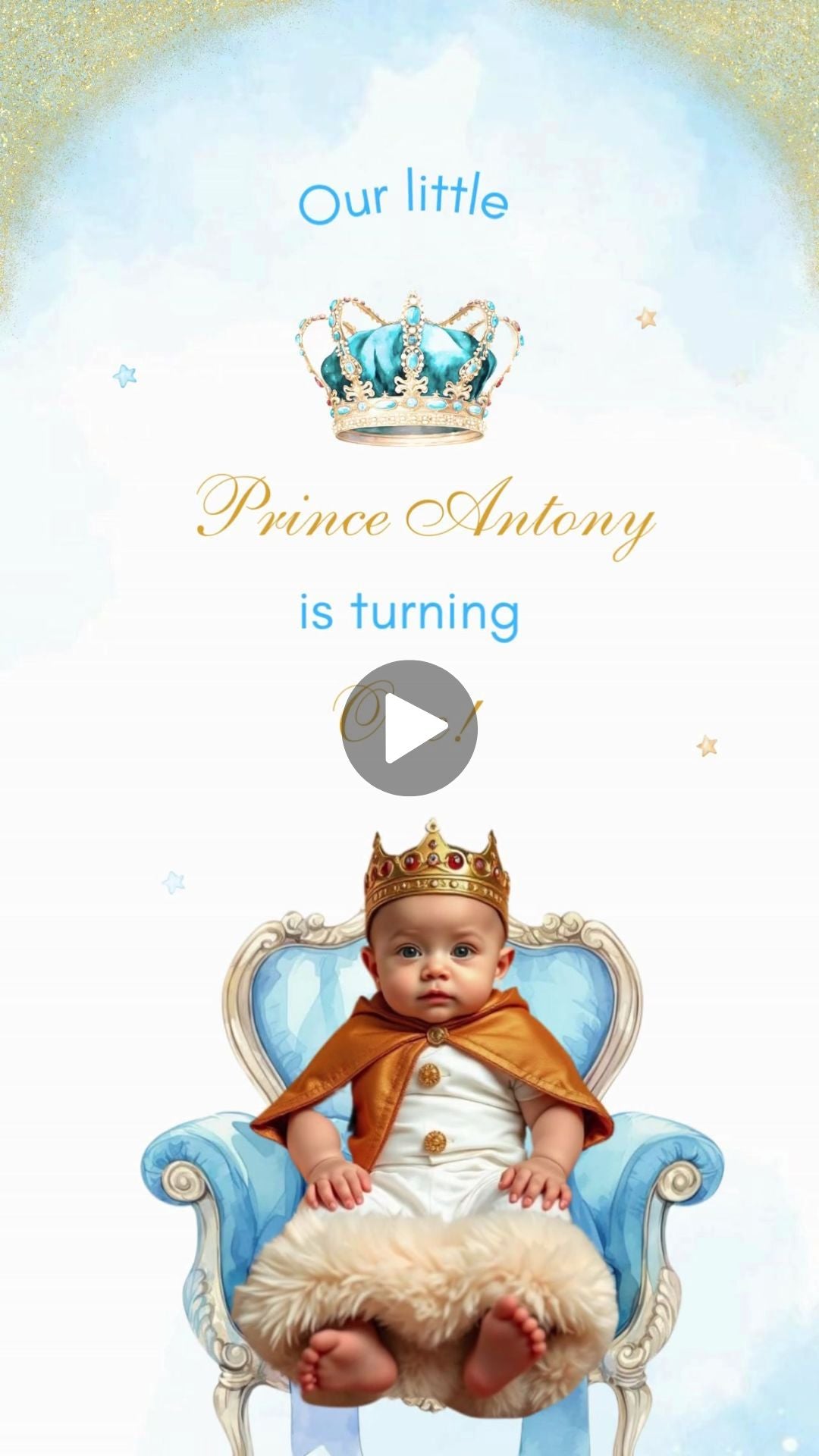 Little Prince Birthday Animated Video Invitation | Canva Template | Instant Download