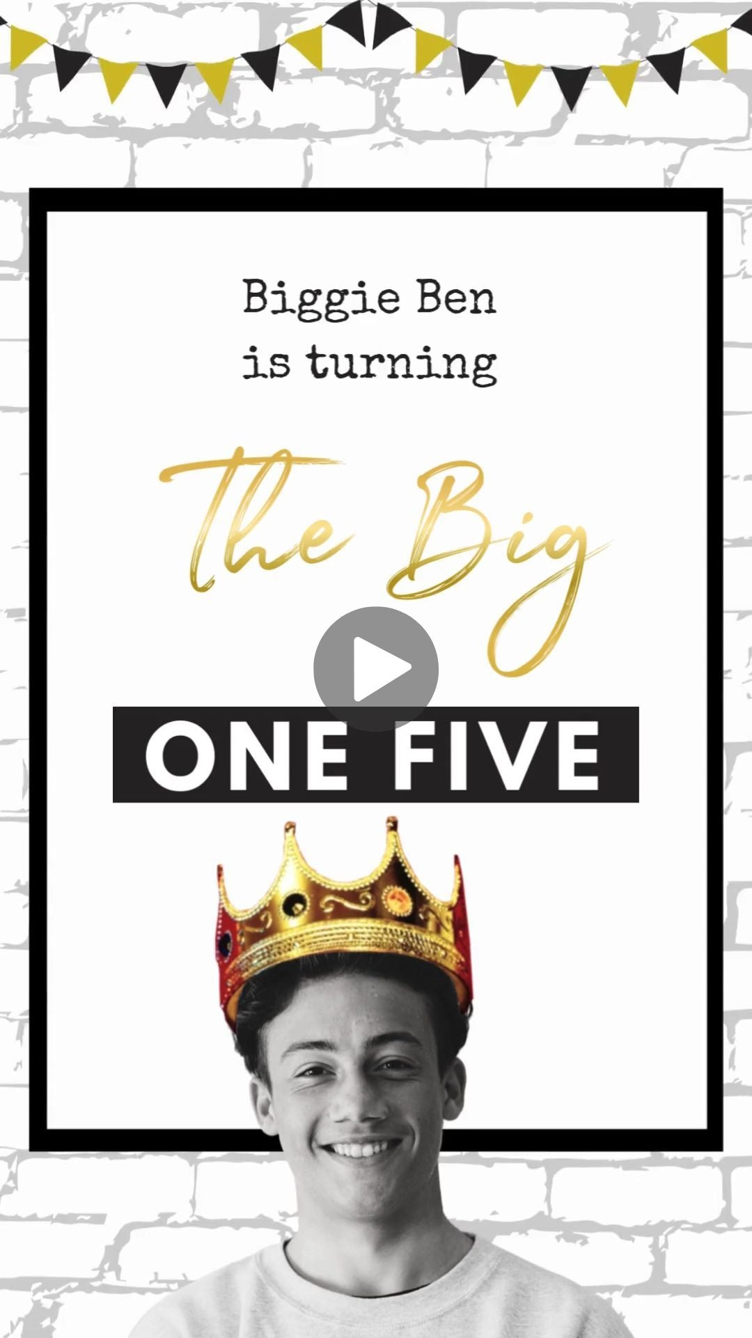 Invitación en vídeo de cumpleaños de Notorious The Big ONE FIVE - Invitación a fiesta temática de Notorious Biggie One Five
