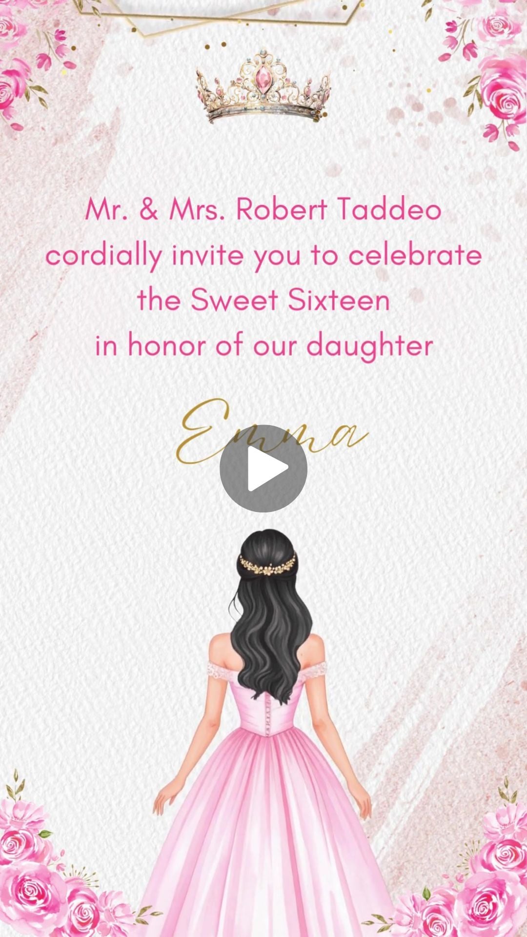 Boho Butterfly Pastel Floral Sweet 16 Invitation - Boho Sweet 16 Theme Birthday Party Digital Invite