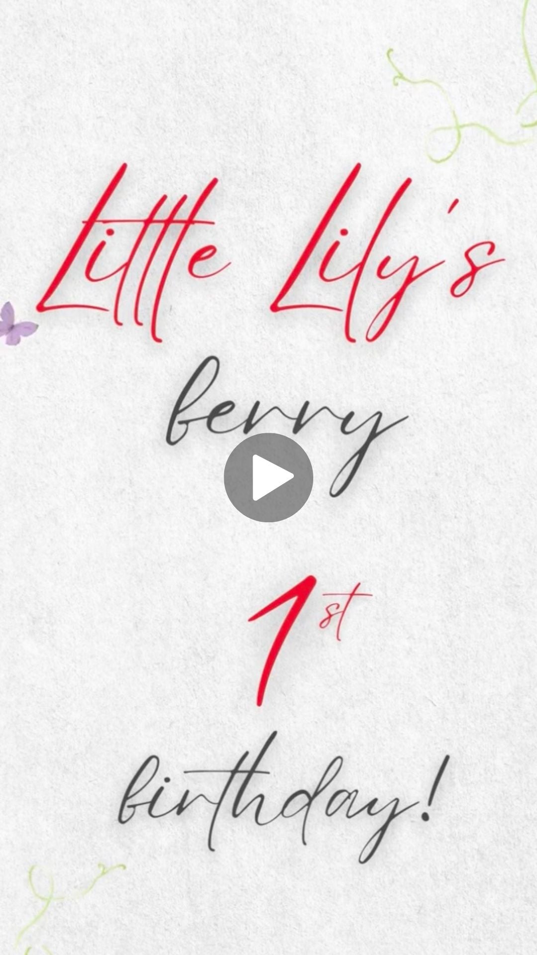 Berry Theme Birthday Invitation | Animated Canva Video Template | Instant Download