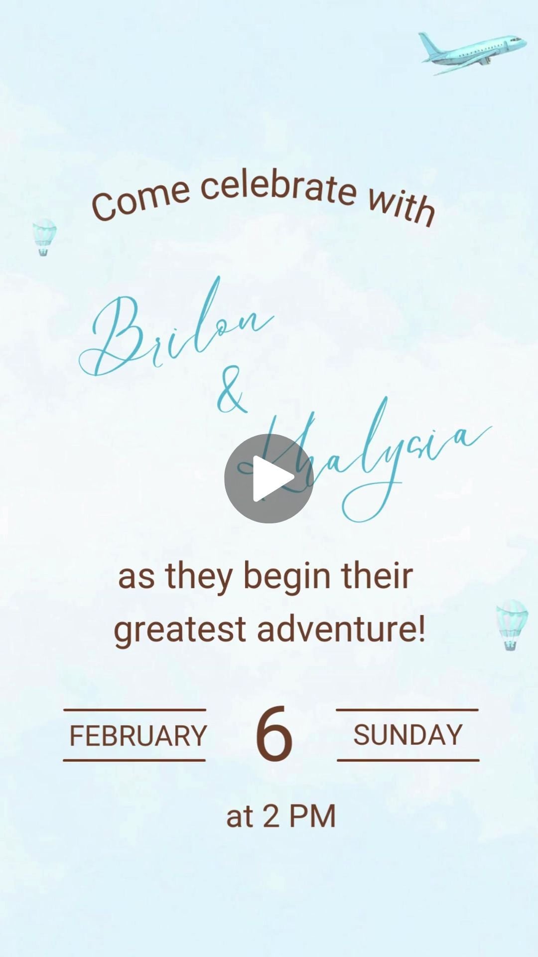 Travel-Inspired Baby Shower blue &amp; Brown Invitation - Travel Baby Shower Adventures themed Invite | Canva Template | Instant Download