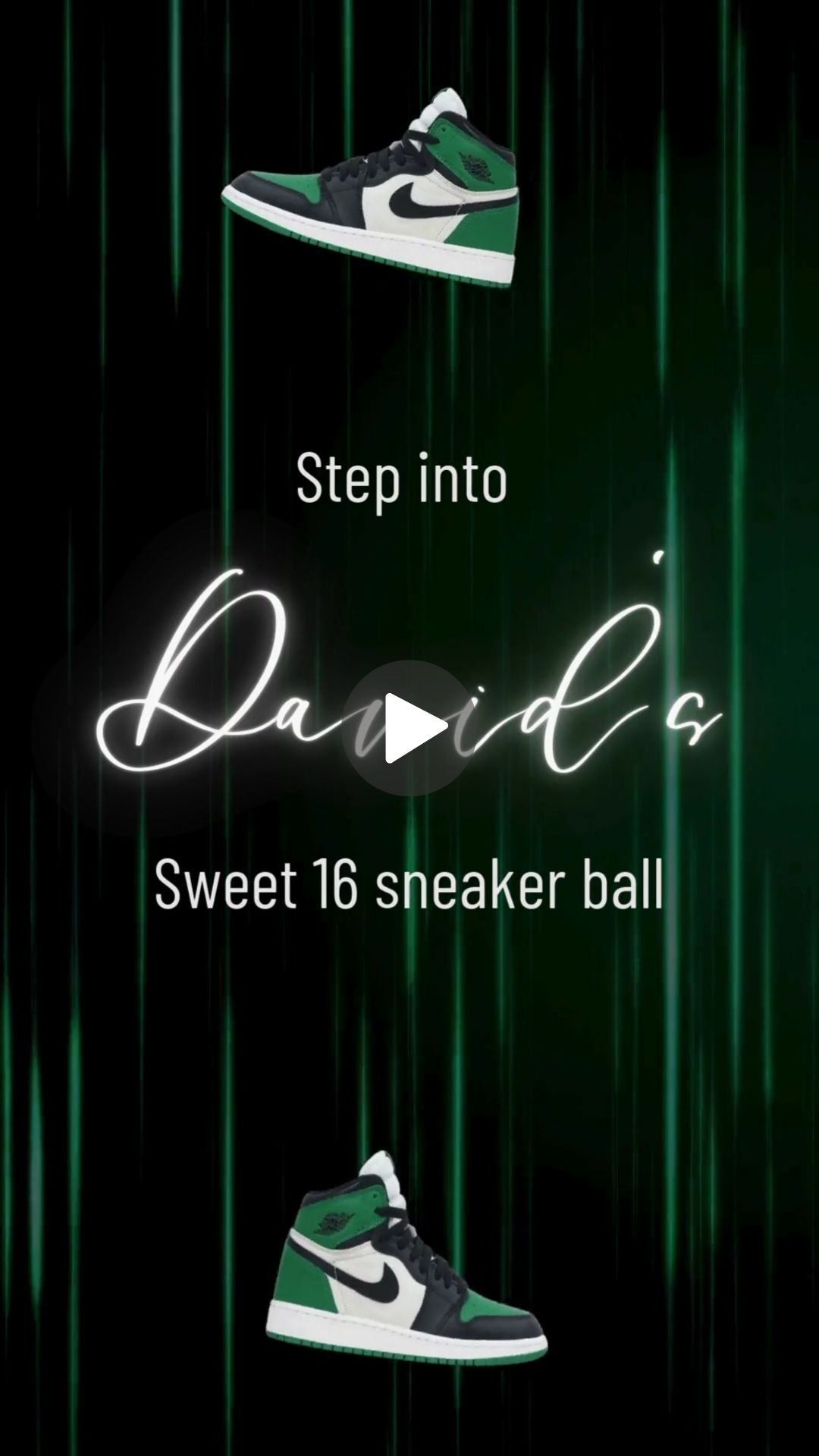 Green Sneaker Birthday Invitation | Animated Canva Video Template | Instant Download
