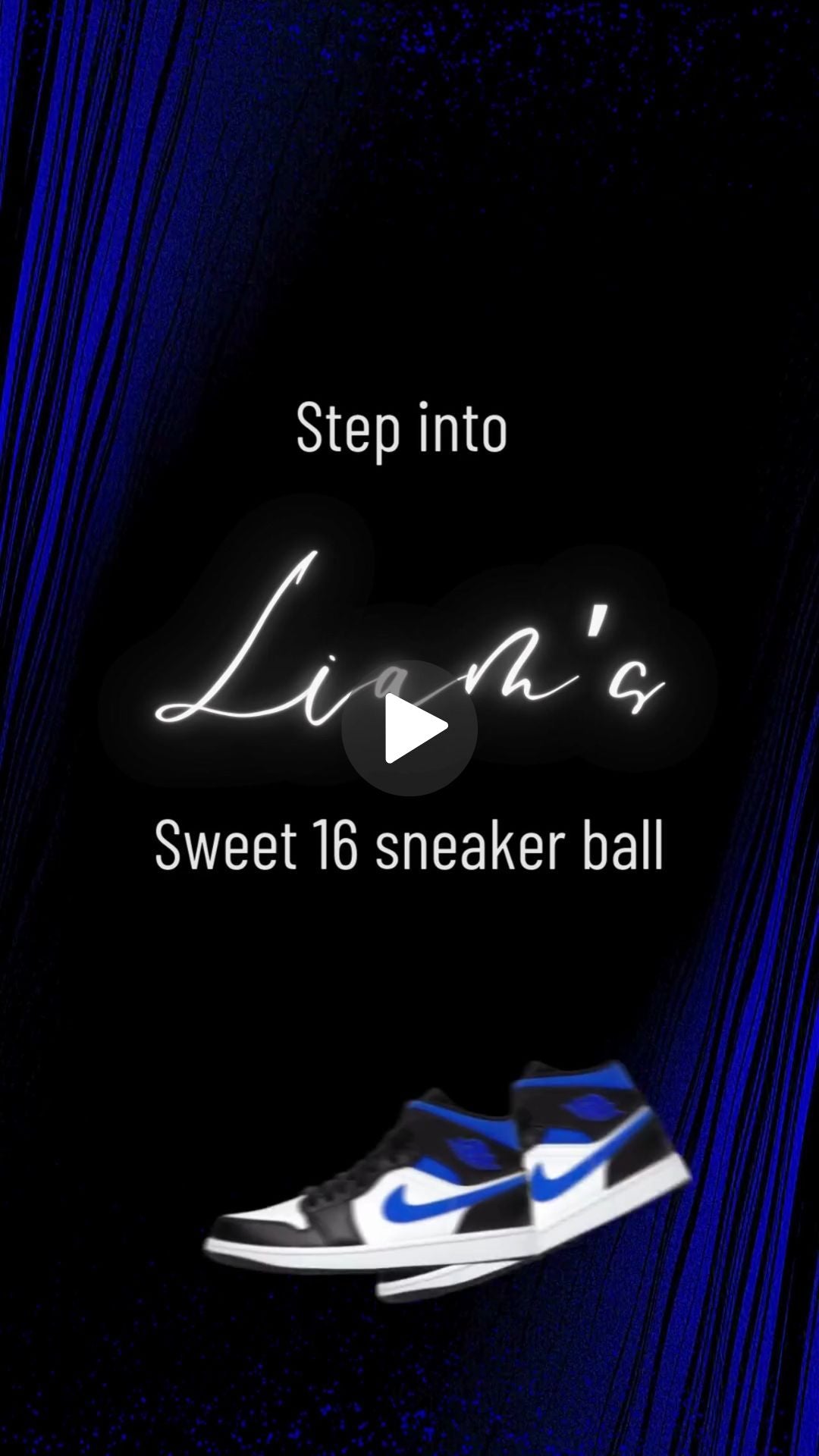 Blue Sneaker Birthday Invitation | Animated Canva Video Template | Instant Download