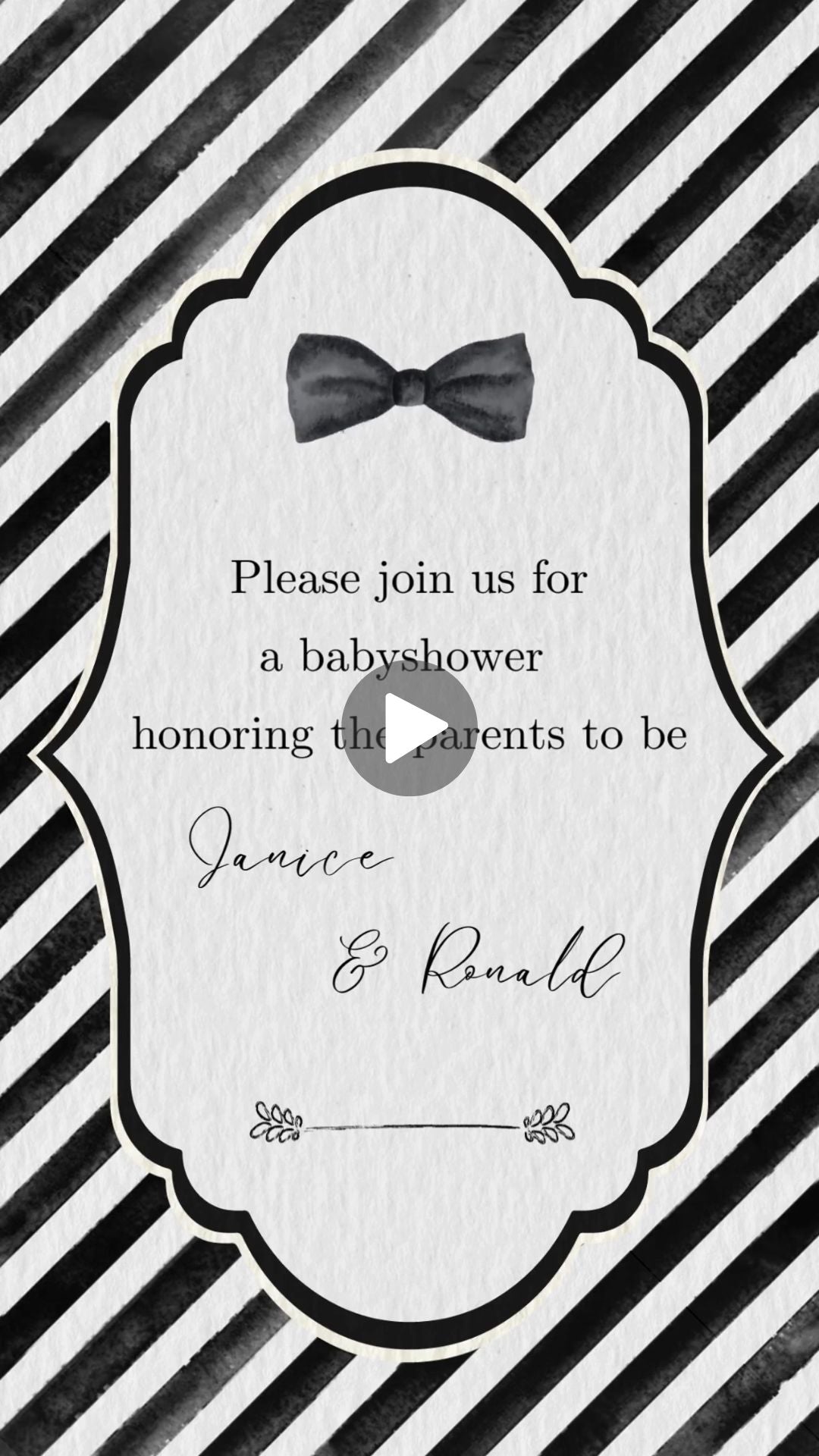 A Little Man Baby Shower Video Invitation - Little Man Baby Shower Theme Digital Invite | Canva Template | Instant Download