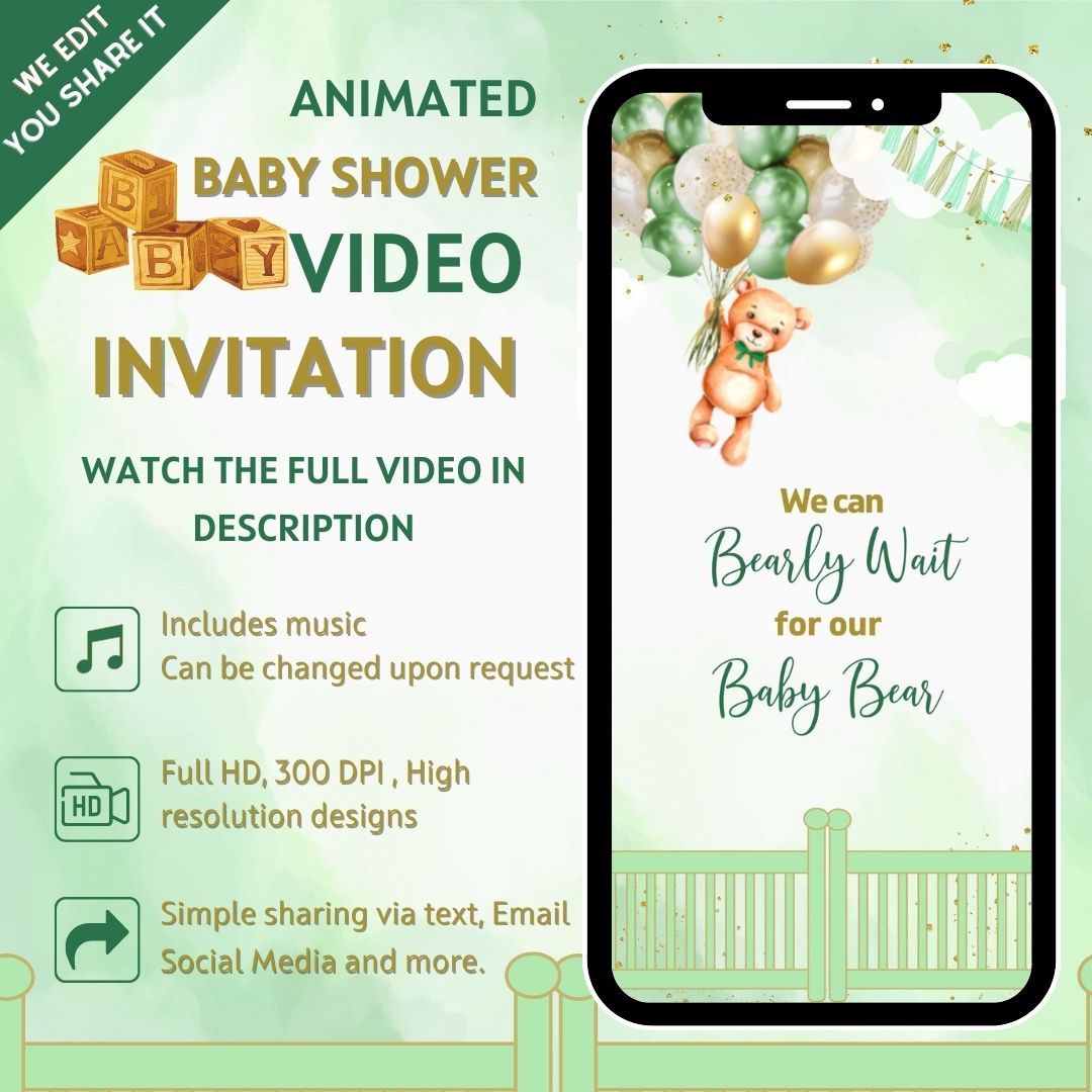 Baby Shower Video Invitation Template Animated Invitation 