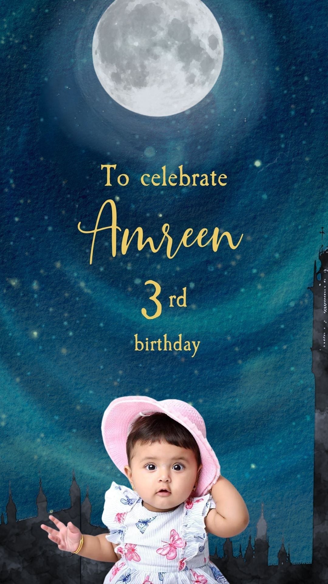 Invitación en vídeo del cumpleaños de Tinkerbell - Invitación a la fiesta de cumpleaños digital con tema de Tinkerbell 