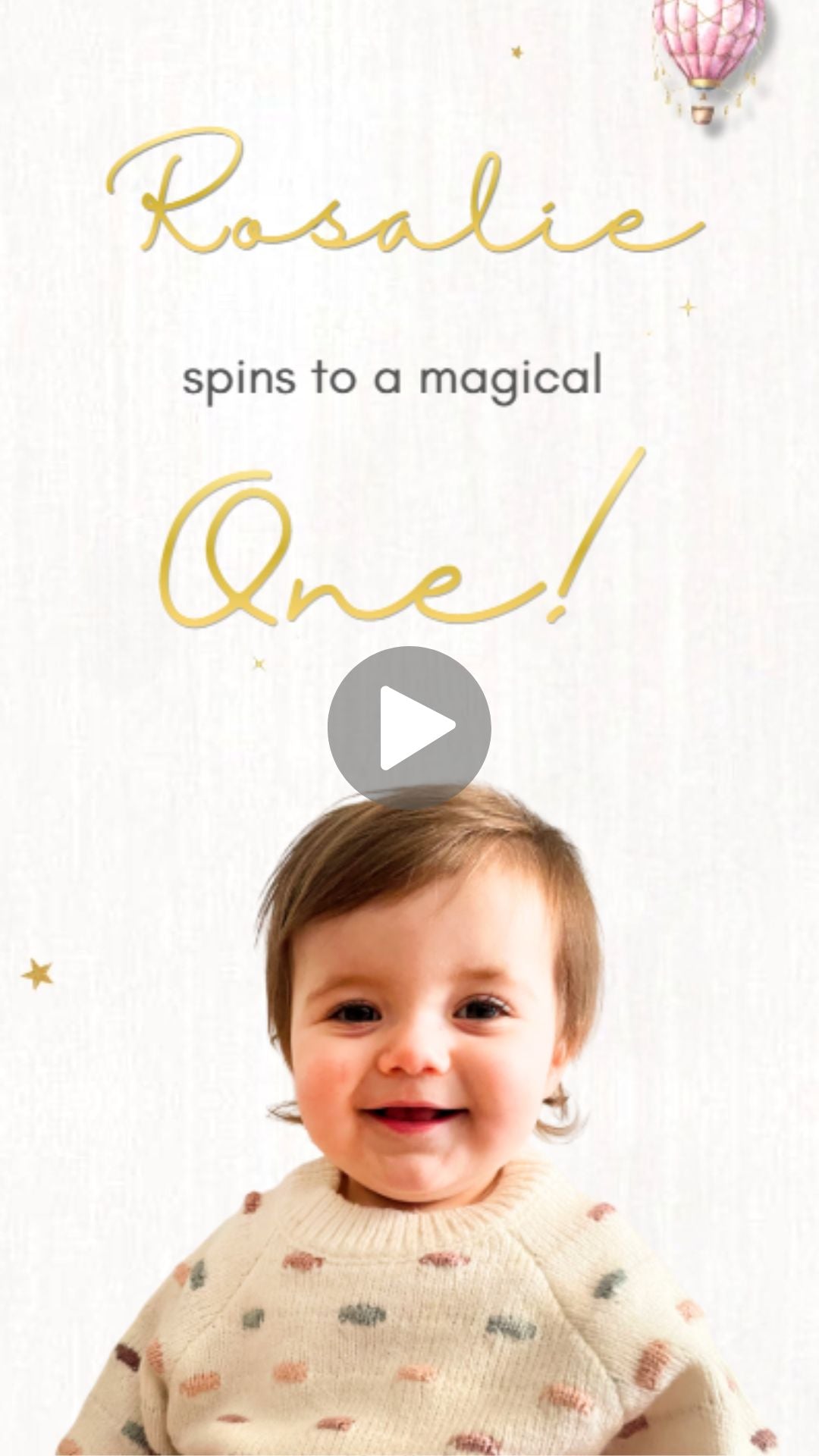 Pink Carousel Birthday Animated Video Invitation | Canva Template | Instant Download