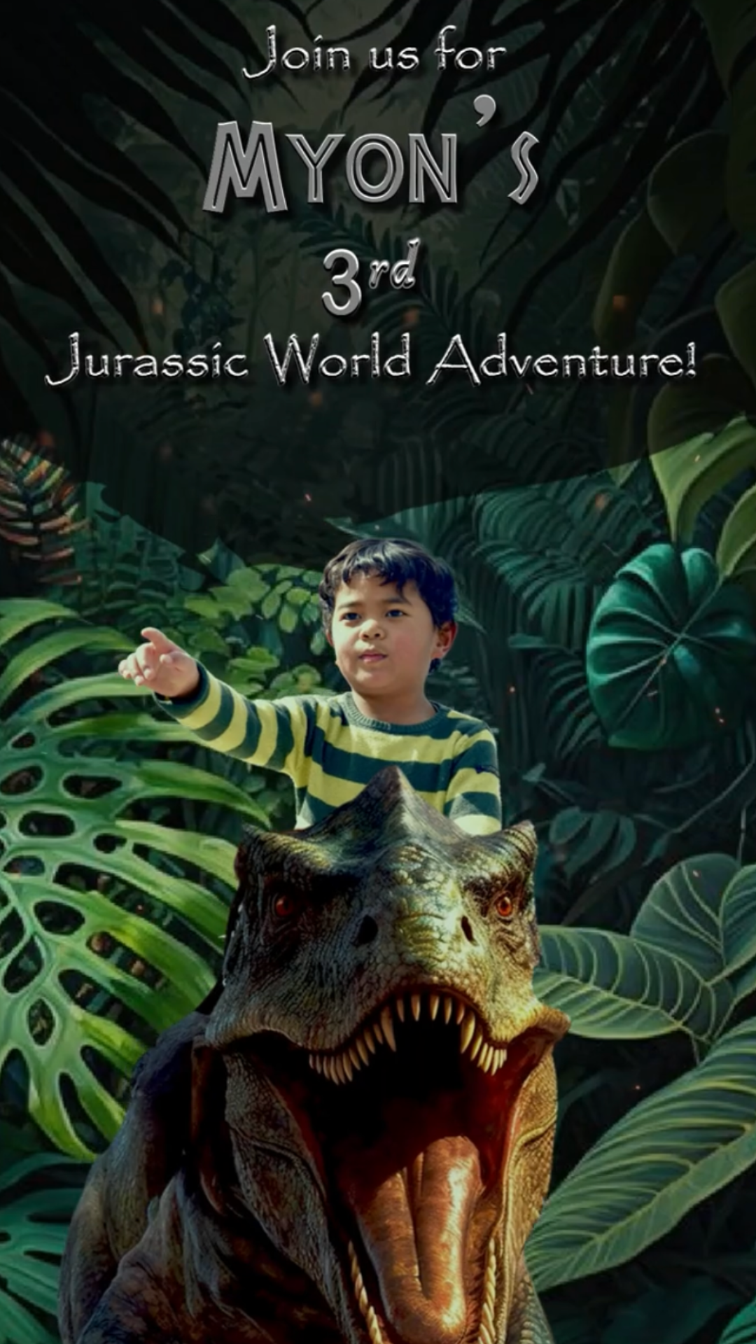 Jurassic World Adventure Birthday Video Invitation - Jurassic World Dominion Theme Party Invite