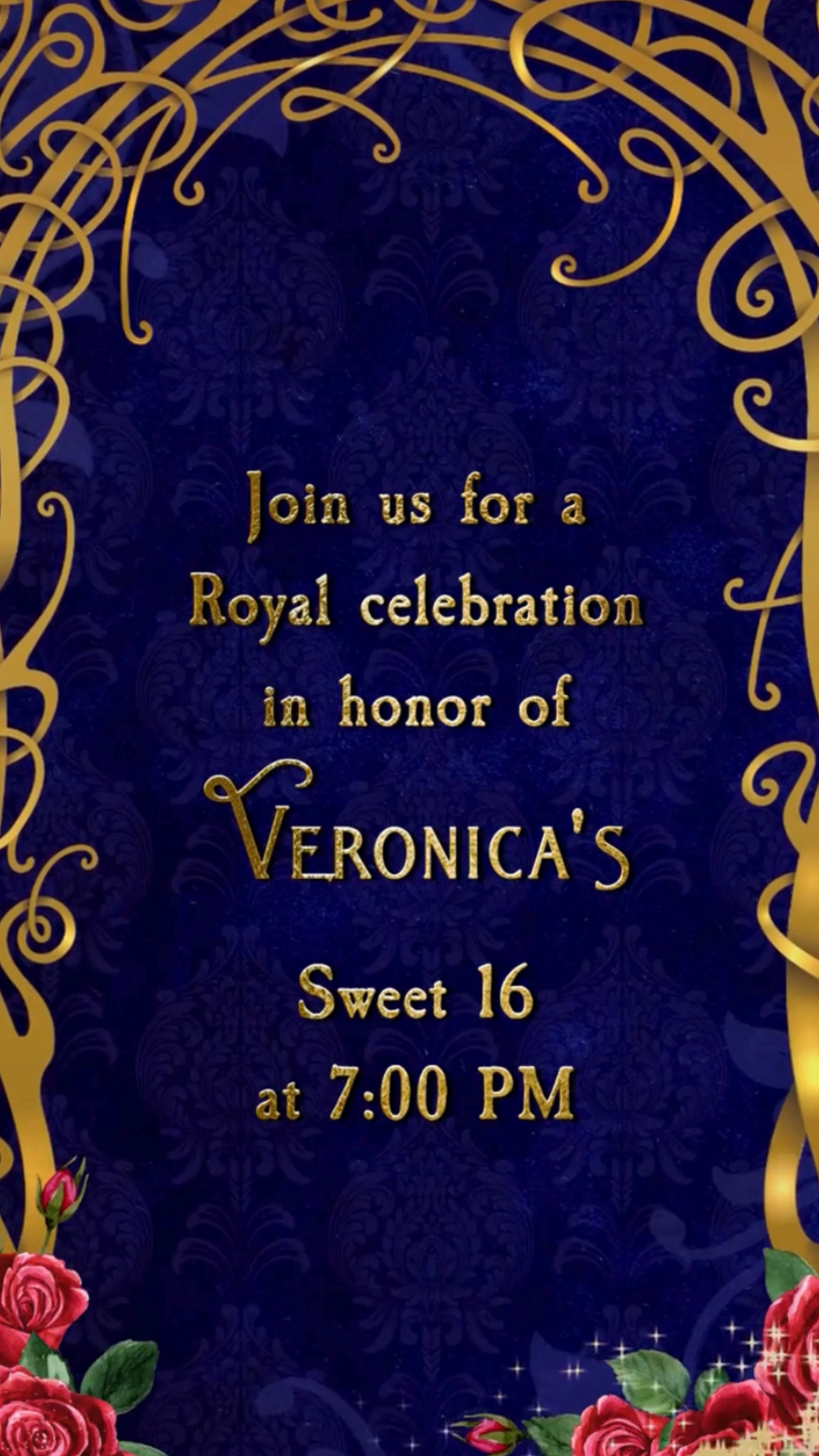 Beauty and Beast Yellow Sweet 16 Video Invite - Beauty and The Beast Yellow Dress Theme Digital Invite