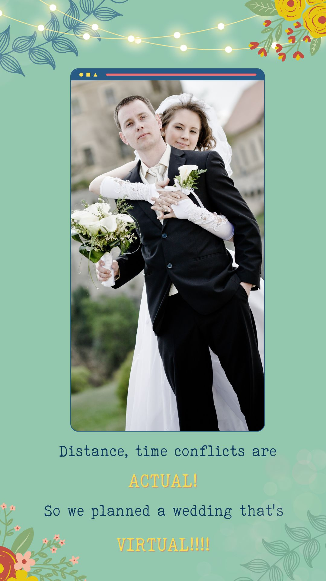 Zoom Virtual Wedding Video Invitation - Zoom Wedding Theme Invite - Save The Date