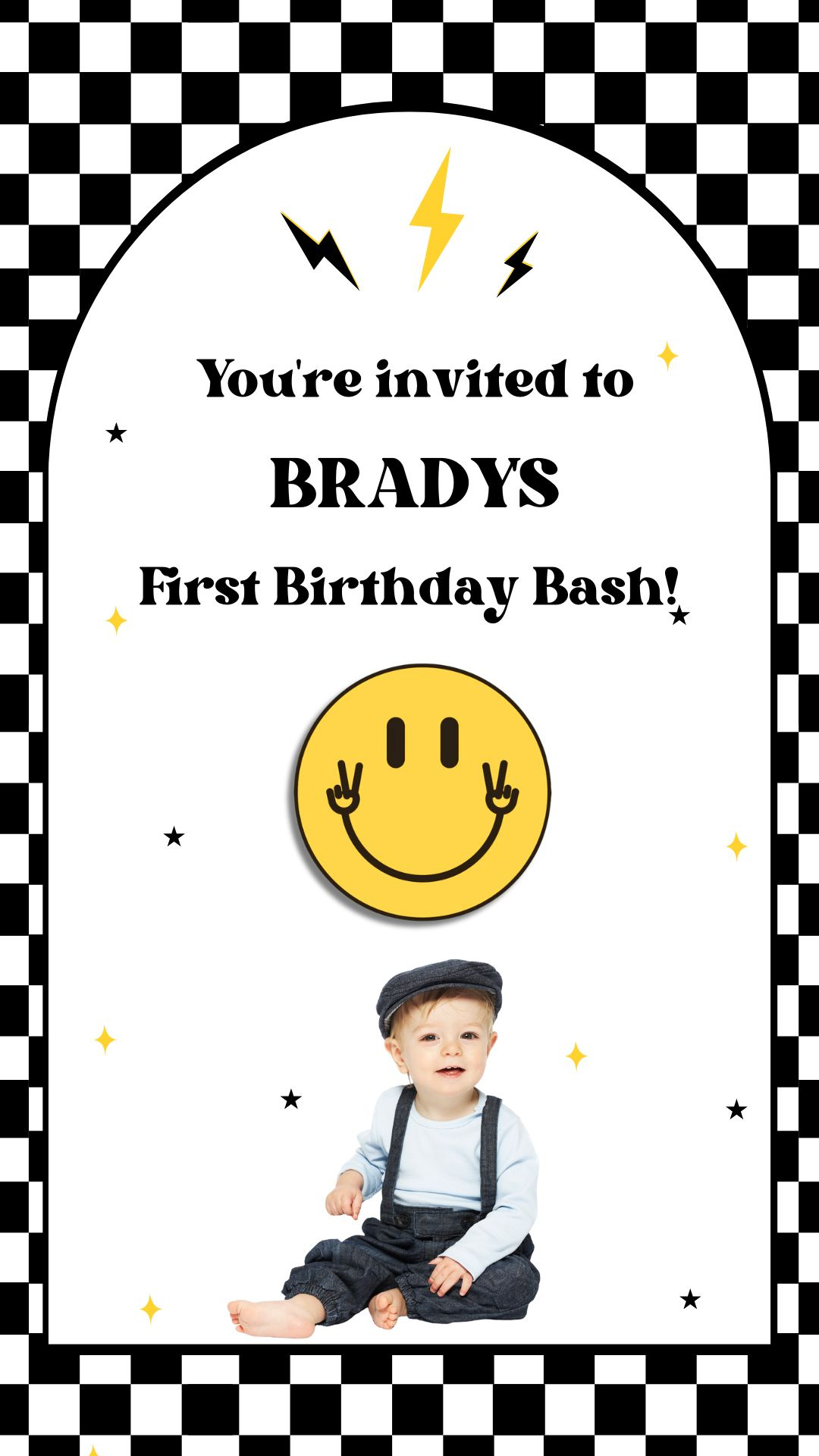 One Happy Dude First Birthday Video Invitation - One Happy Dude Theme Digital Invite