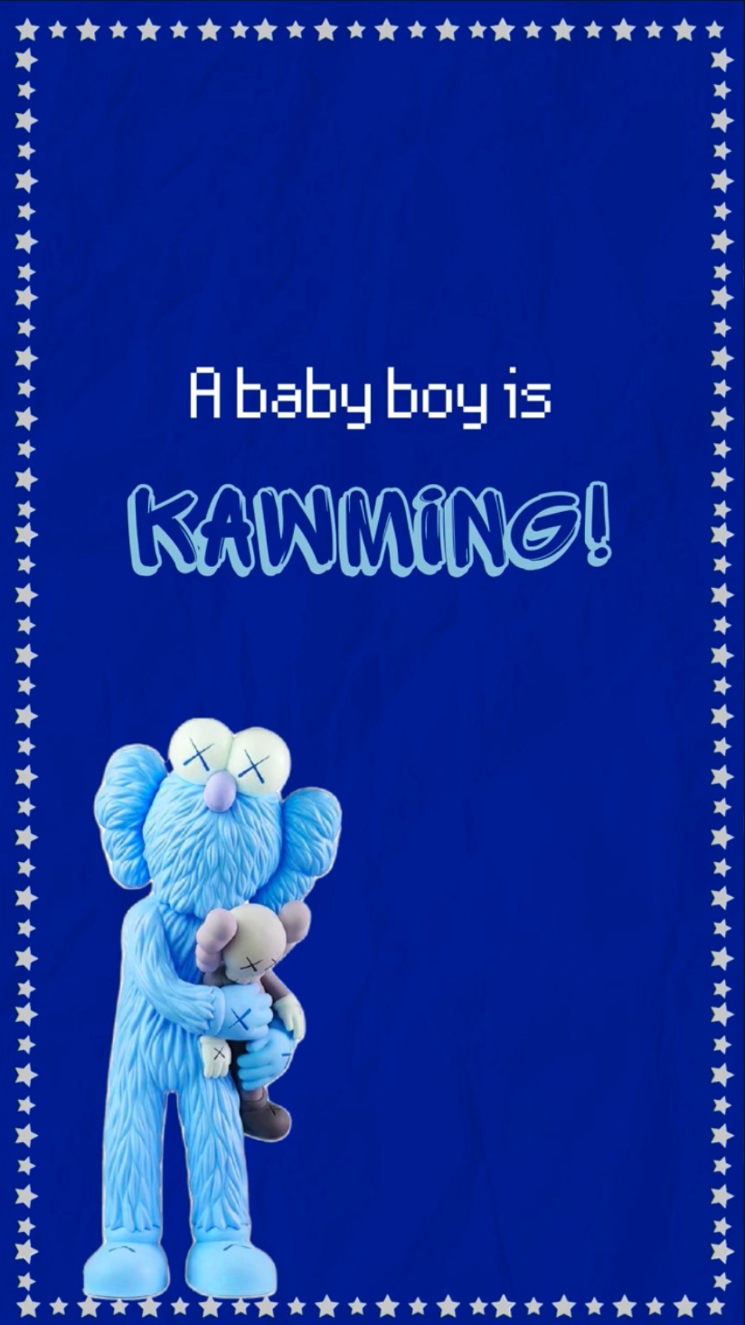 Royal Blue Kaws Birthday Invitation - Cool Kaws Birthday Invite for Boys or Teens Party | Canva Template | Instant Download