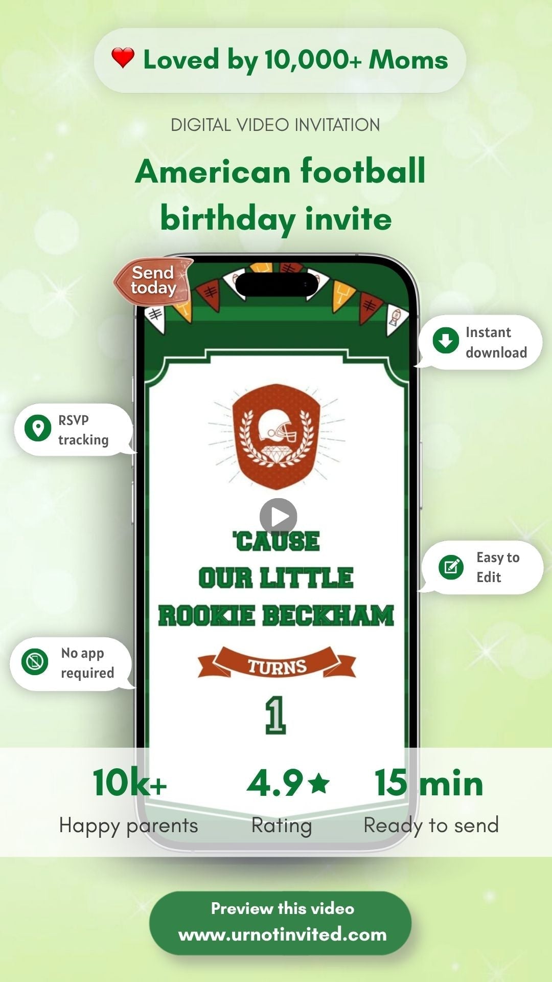American Football Birthday Invitation – Sports Theme Kids Party Digital Invite | Canva Template | Instant Download - urnotinvitedKIds BirthdayyourenvitedurnotinvitedINV-0017Video OnlyAmerican Football Birthday Invitation – Sports Theme Kids Party Digital Invite | Canva Template | Instant Download