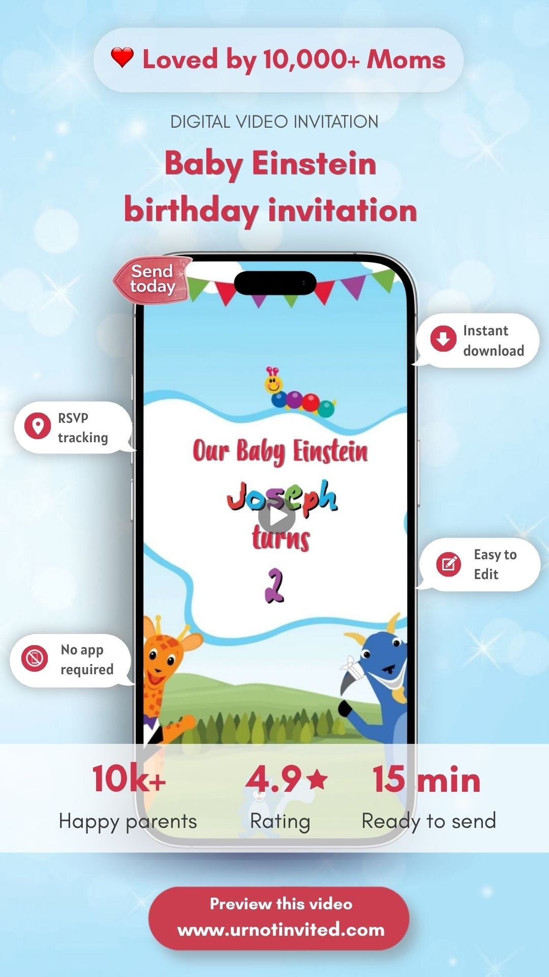 Baby Einstein Birthday Video Invitation - Baby Einstein Theme Digital Invite - Einstein Theme Kids Animated Invite | Canva Template | Instant Download - urnotinvitedKIds BirthdayurnotinvitedurnotinvitedINV-1070Video OnlyBaby Einstein Birthday Video Invitation - Baby Einstein Theme Digital Invite - Einstein Theme Kids Animated Invite | Canva Template | Instant Download