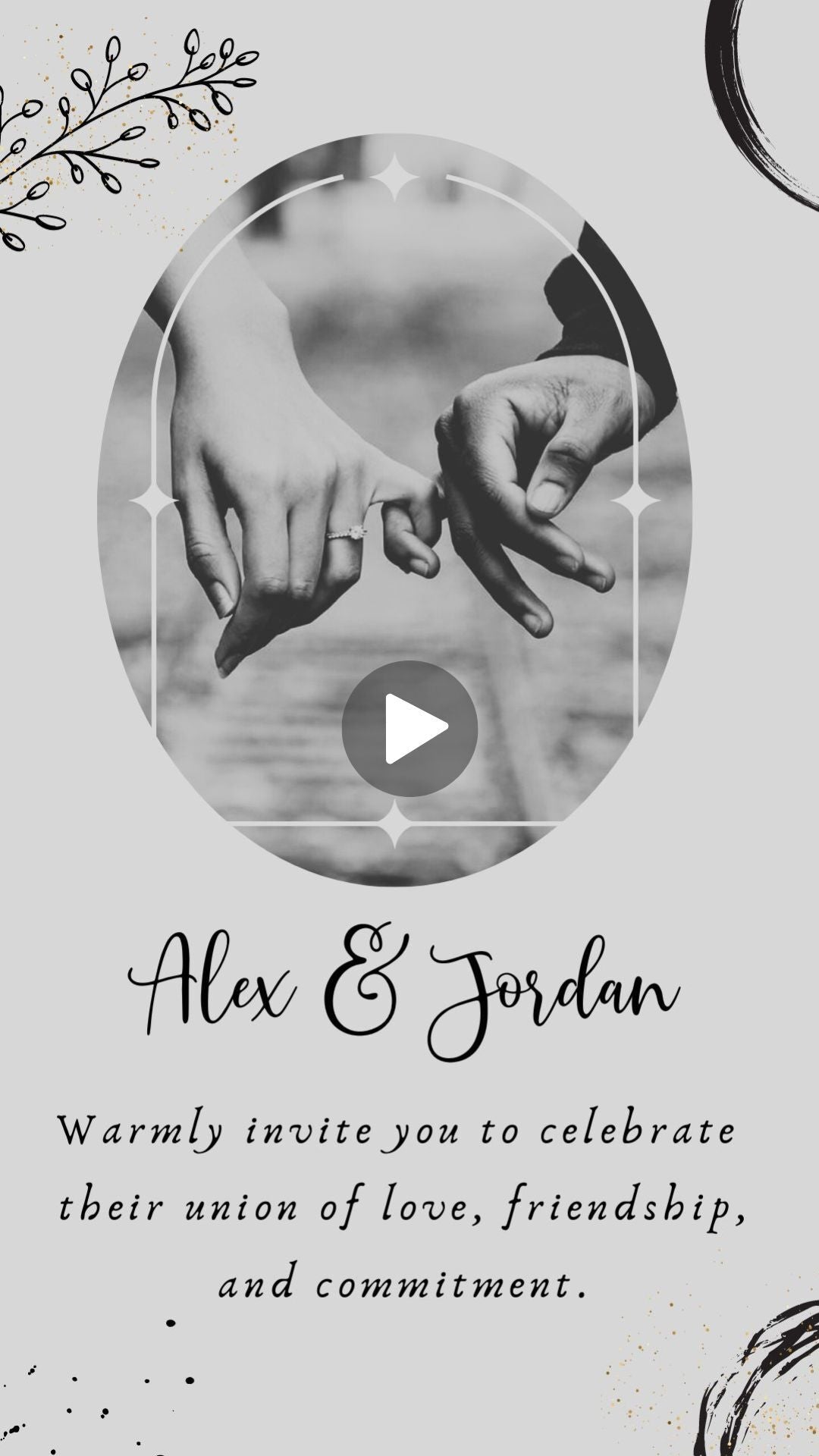 Black And White Wedding Video Invitation - Wedding Black and White Theme Invite - Save The date - urnotinvitedWeddingurnotinvitedurnotinvitedINV-1266Video OnlyBlack And White Wedding Video Invitation - Wedding Black and White Theme Invite - Save The date