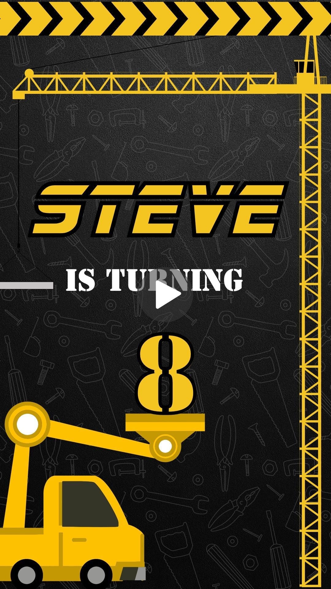 Construction Birthday Video Invitation - Construction Theme Birthday Party Invite - urnotinvitedKIds BirthdayurnotinvitedurnotinvitedINV-1024Video Onlyconstruction birthday party​