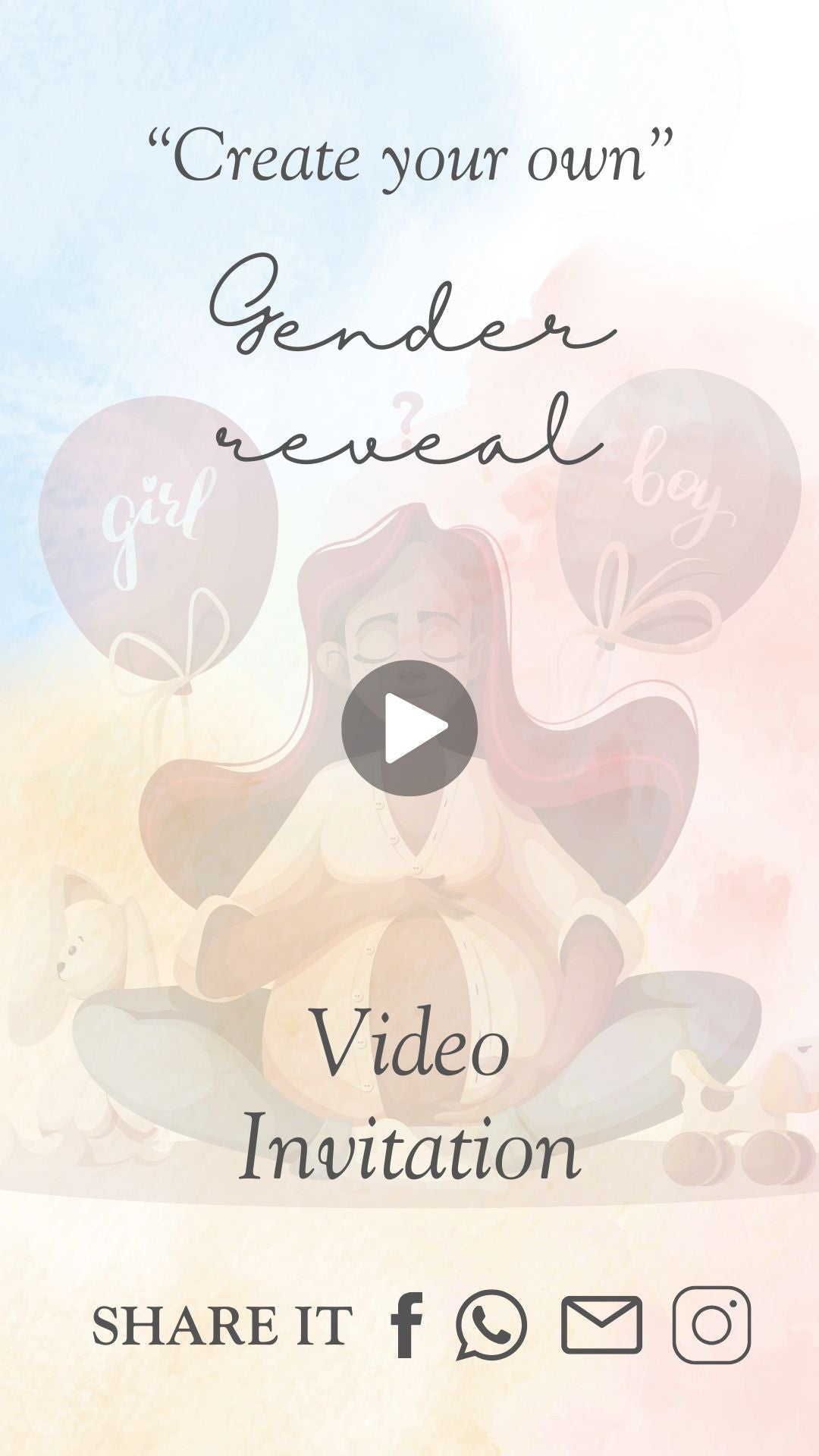 Custom Animated Gender Reveal Invitation - urnotinvitedCustom InvitationyourenvitedurnotinvitedAny Theme InviteCustom Animated Gender Reveal Invitation