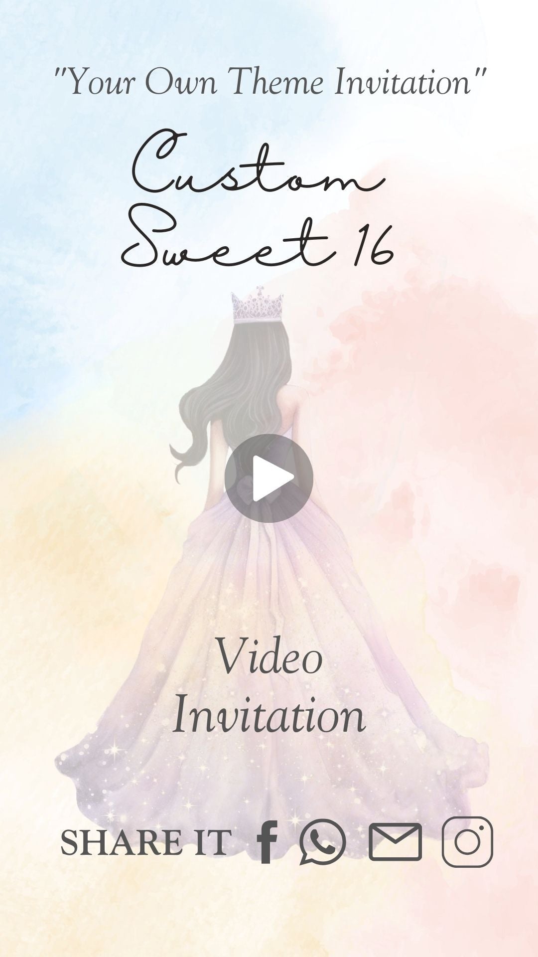 Custom Animated Sweet Sixteen Invitation - urnotinvitedCustom InvitationyourenvitedurnotinvitedAny theme InviteCustom Animated Sweet Sixteen Invitation