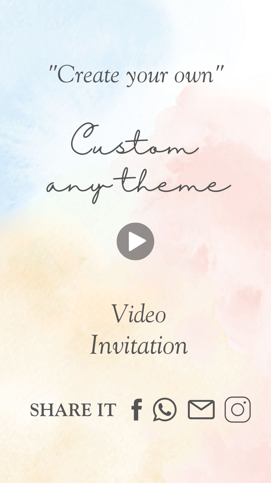 Custom Video Invitation, custom Animated Card, Digital Electronic Text Message, Custom custom Invite, offers Personalized Video Evite