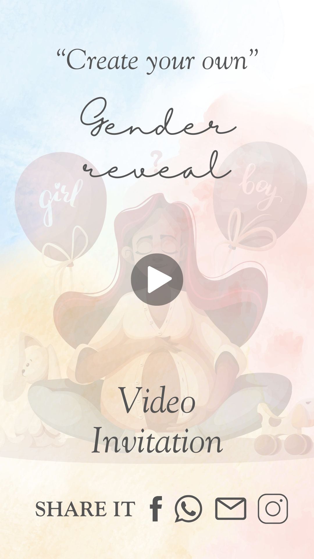 Custom Animated Gender Reveal Invitation