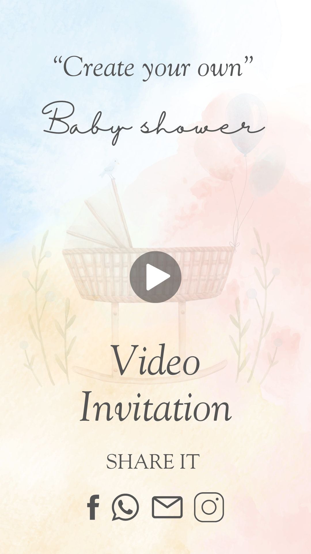 Custom Animated Baby Shower Video Invitation