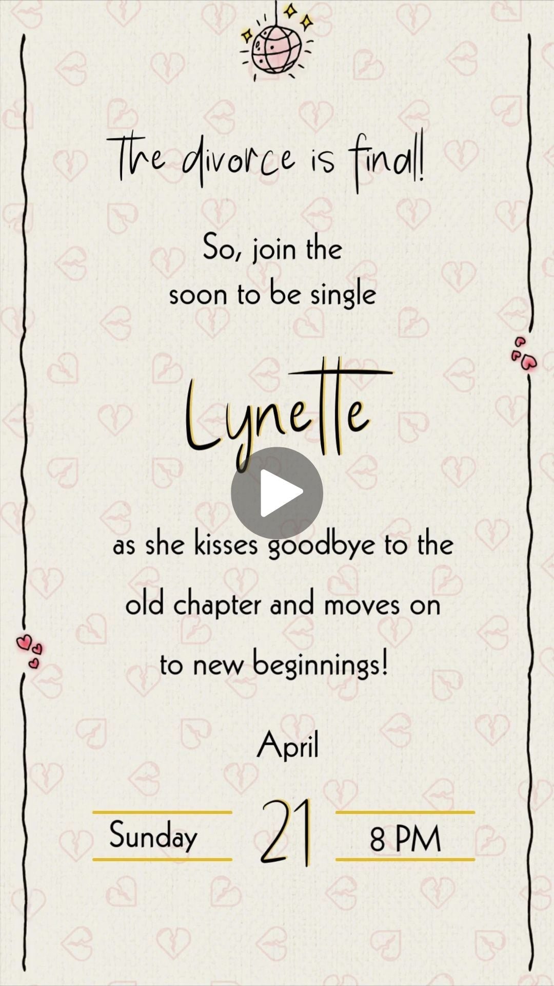 Divorce Party Video Invitation - Divorce Theme Newly Single Digital Party Invite | Canva Template | Instant Download - urnotinvitedDivorce PartyurnotinvitedurnotinvitedINV-13302Video OnlyDivorce Party Video Invitation - Divorce Theme Newly Single Digital Party Invite | Canva Template | Instant Download