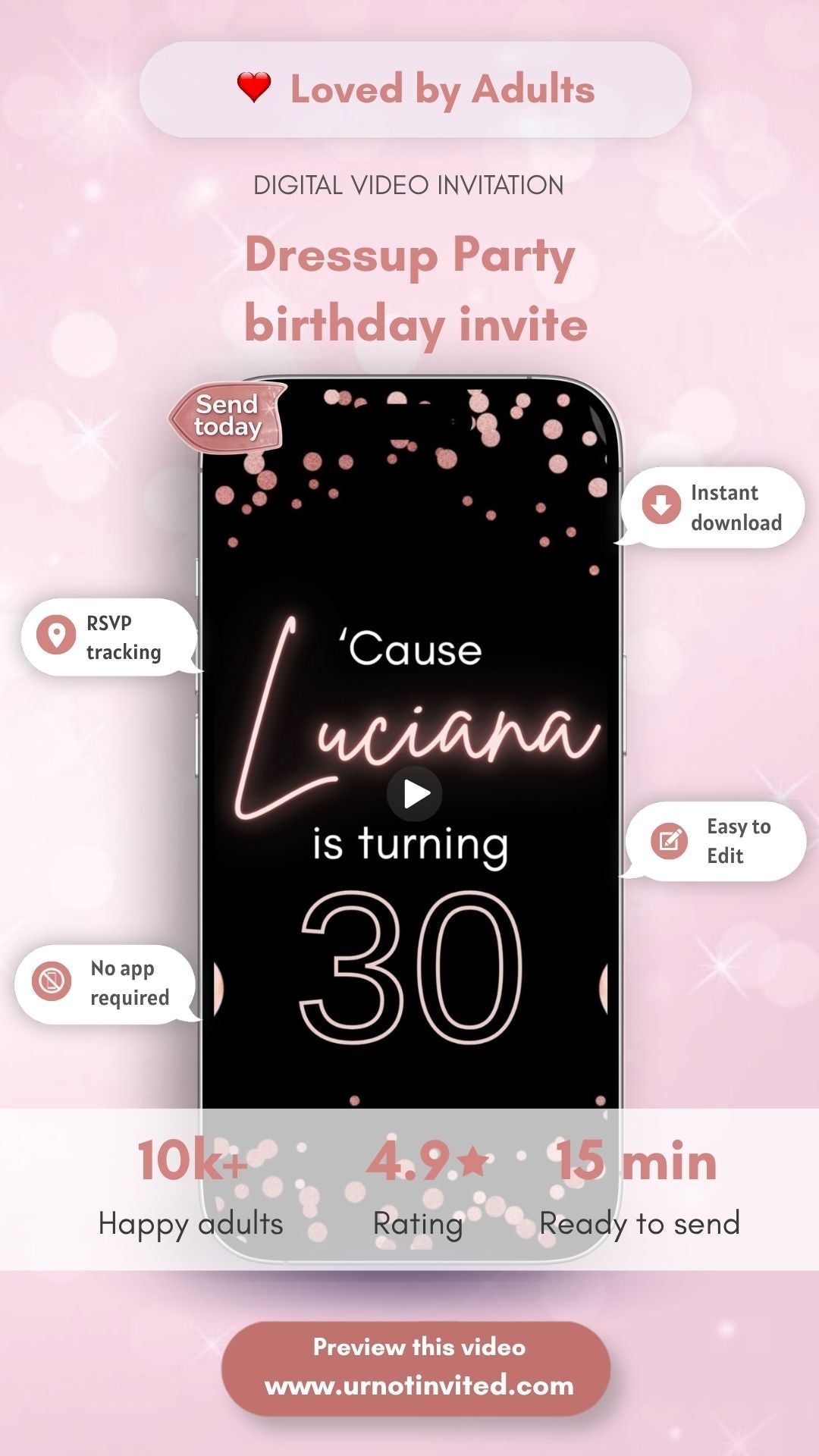 Dress Up Party Invitation - It's A Dress Up Birthday Party Invite | Canva Template | Instant Download - urnotinvitedAdult BirthdayyourenvitedurnotinvitedINV-0119Video OnlyDress Up Party Invitation - It's A Dress Up Birthday Party Invite | Canva Template | Instant Download