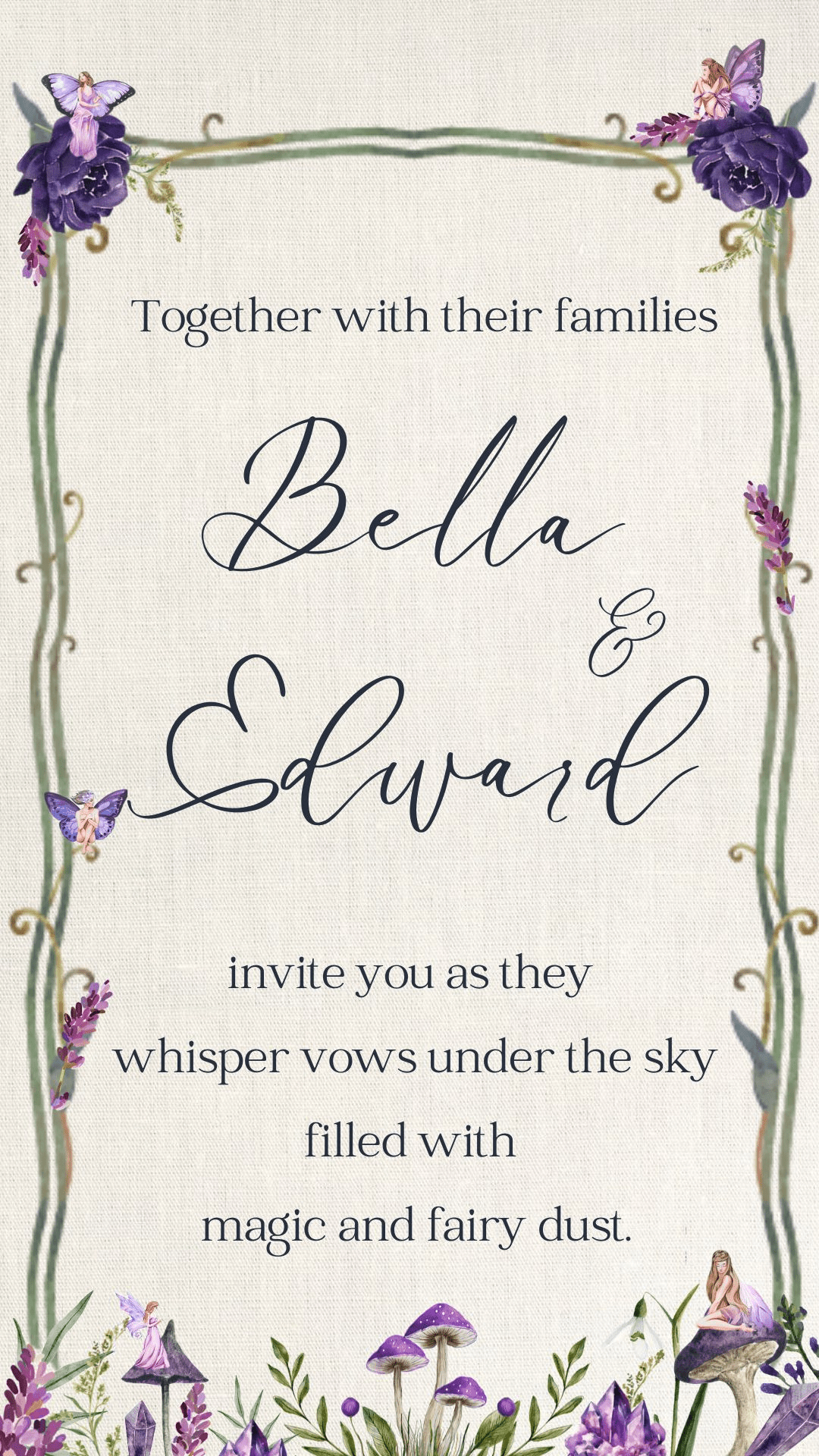 Fairy Wedding Video Invitation - Fairy Magical Purple Theme Digital Invite - Save the date - urnotinvitedWeddingurnotinvitedurnotinvitedVideo OnlyFairy Wedding Video Invitation - Fairy Magical Purple Theme Digital Invite - Save the date