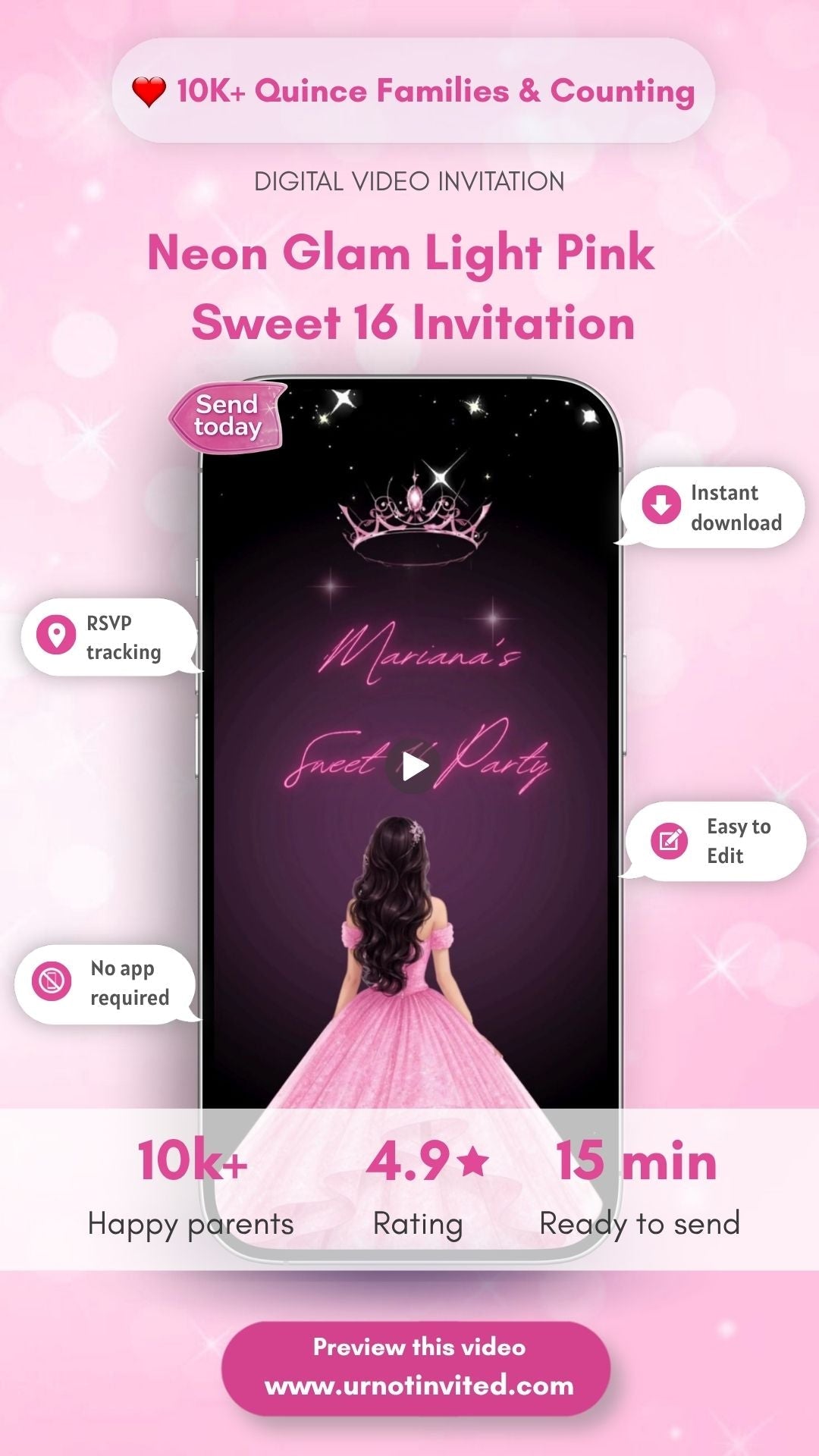 Light Pink Neon Glam Quinceanera Video Invitation - Glow in Style with Neon Pink Quinceañera Invite, luxury quinceañera invitation | Canva Template | Instant Download - urnotinvitedQuinceañera invitationurnotinvitedurnotinvitedVideo OnlyLight Pink Neon Glam Quinceanera Video Invitation - Glow in Style with Neon Pink Quinceañera Invite, luxury quinceañera invitation | Canva Template | Instant Download