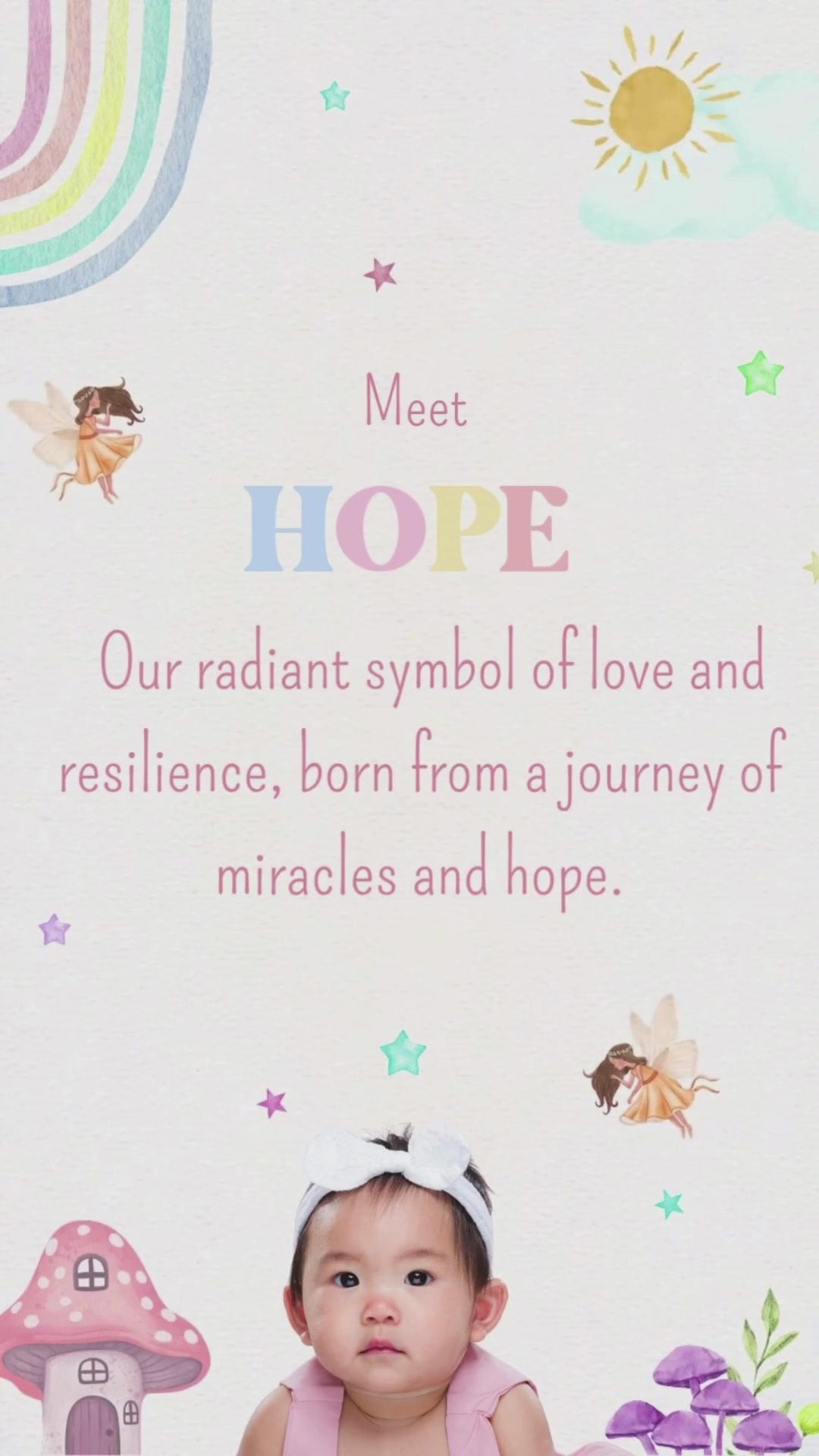 Whimsical Rainbow Pastel Fairy themed birthday animated video invitation for kids party by UrNotInvited.