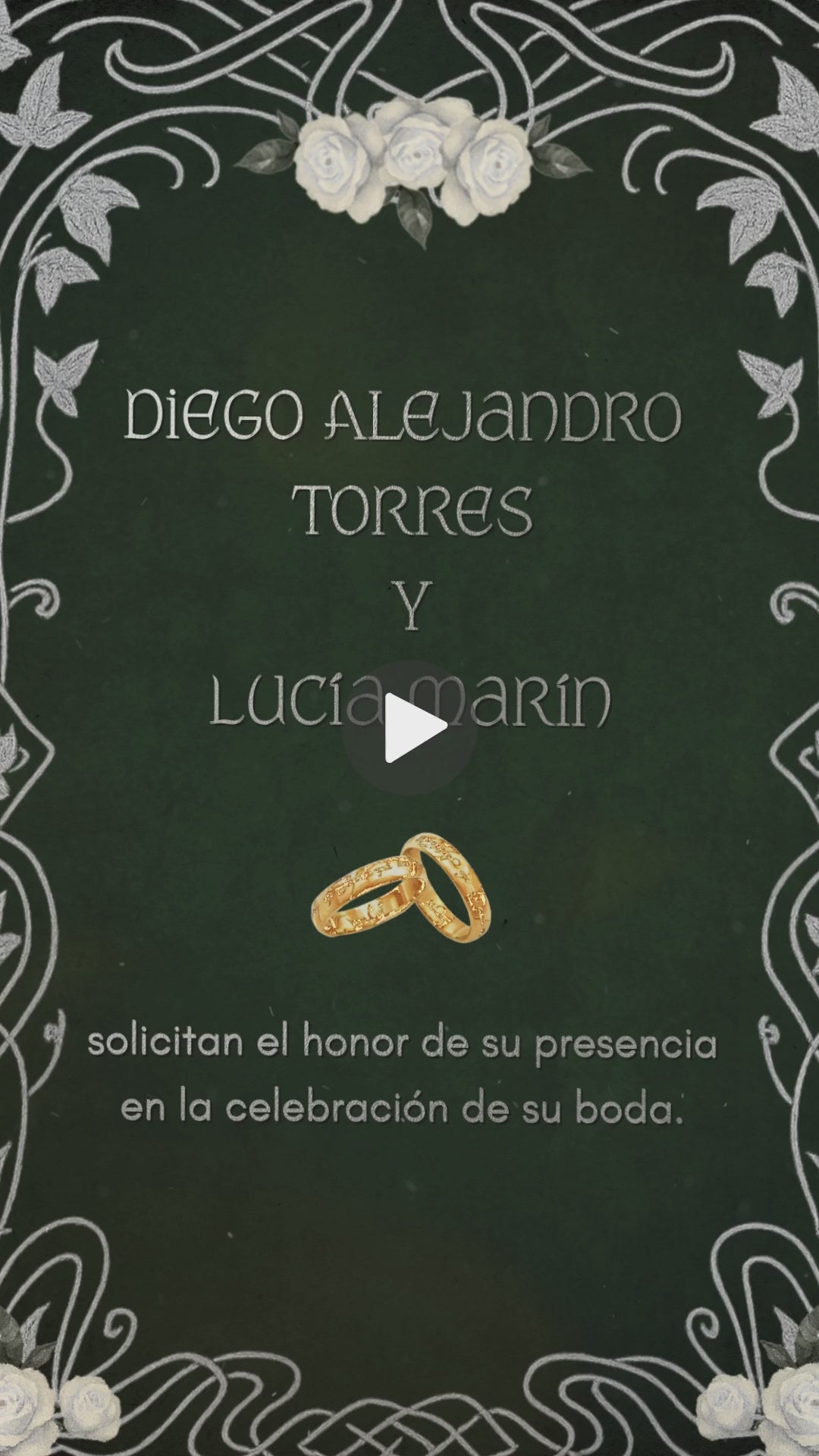 Lord of the Ring Spanish Wedding Invitation - Lord of the Ring Spanish Wedding Digital Invite