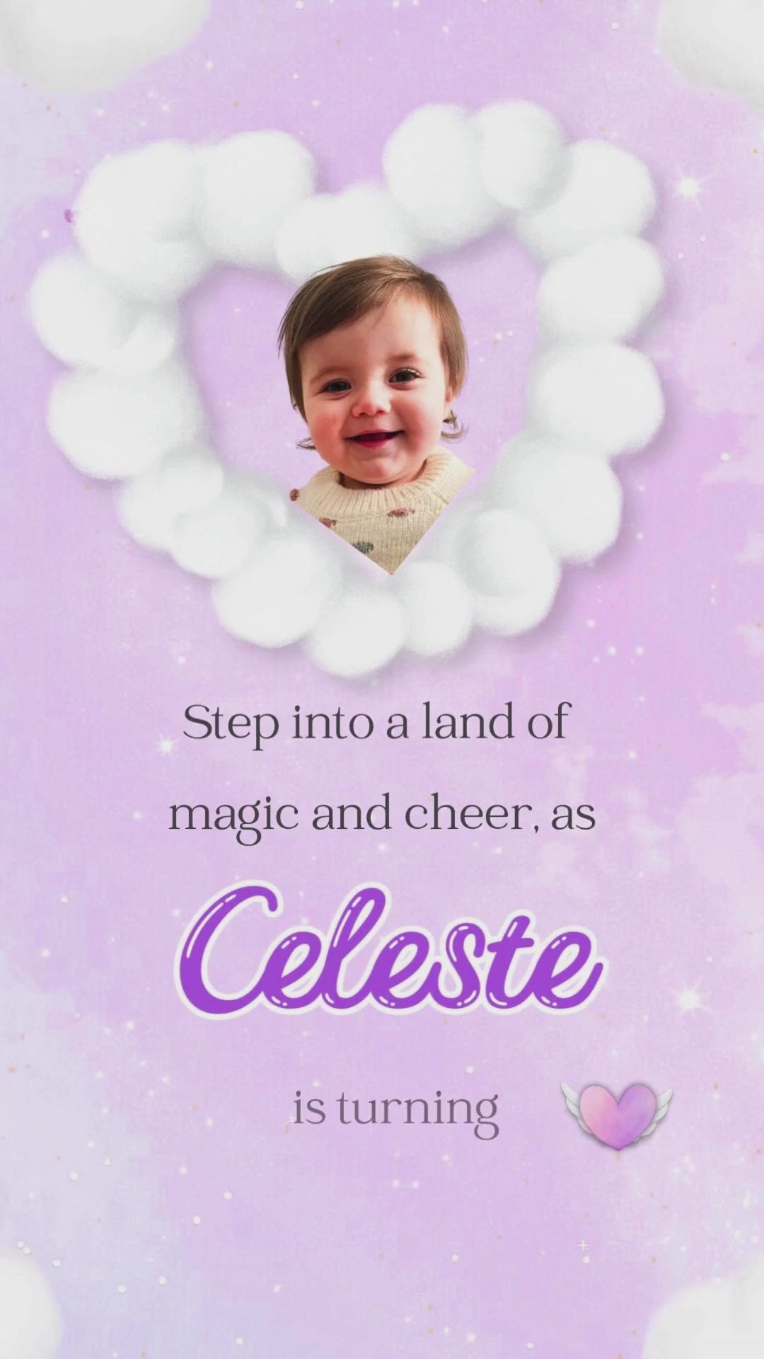 Rainbow Unicorn Birthday Animated Video Invitation | Canva Template | Instant Download