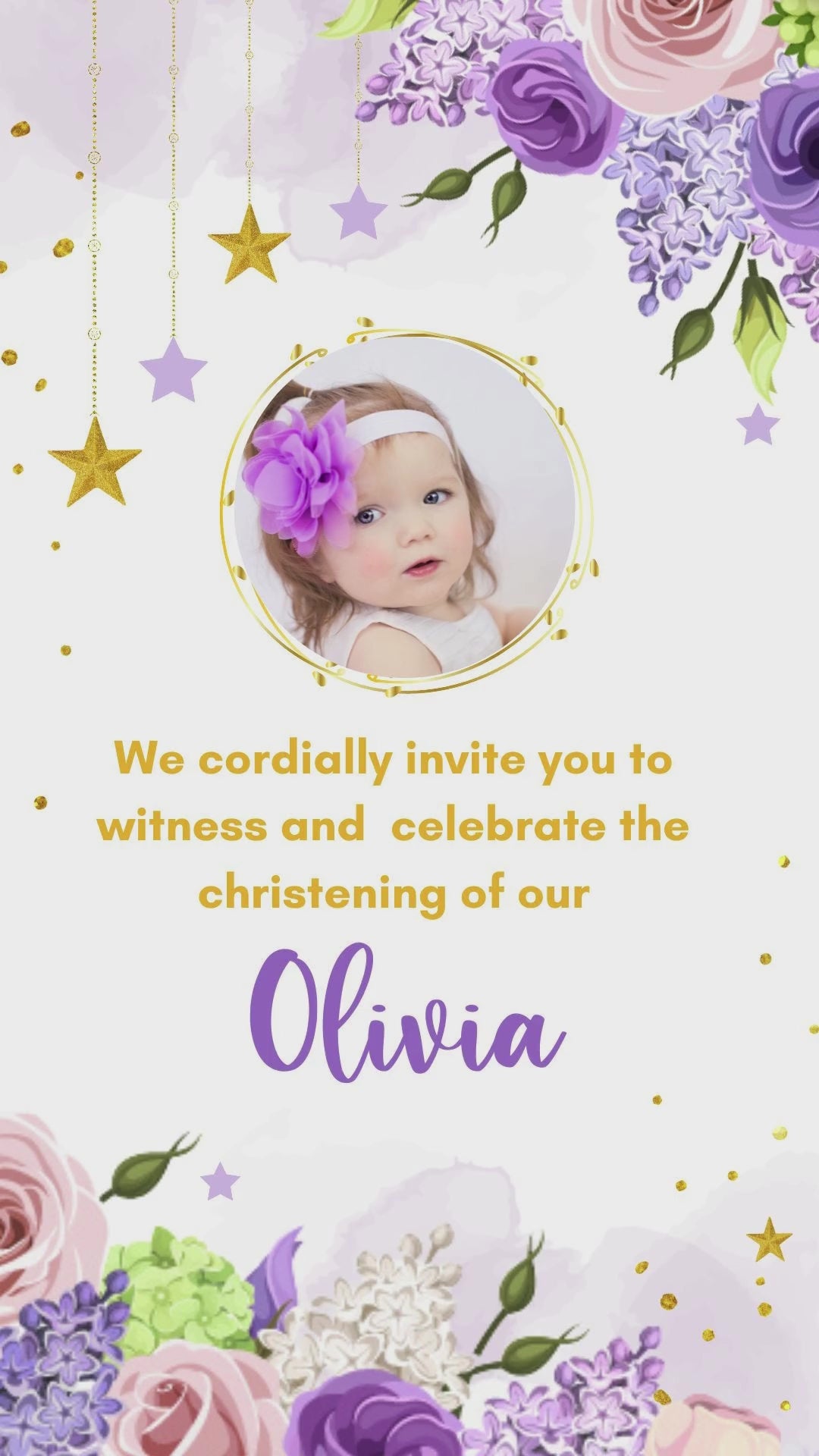 Twinkle Twinkle Little Star Baptism Video Invitation - Twinkle Twinkle Little Star Baptism Theme  Invite