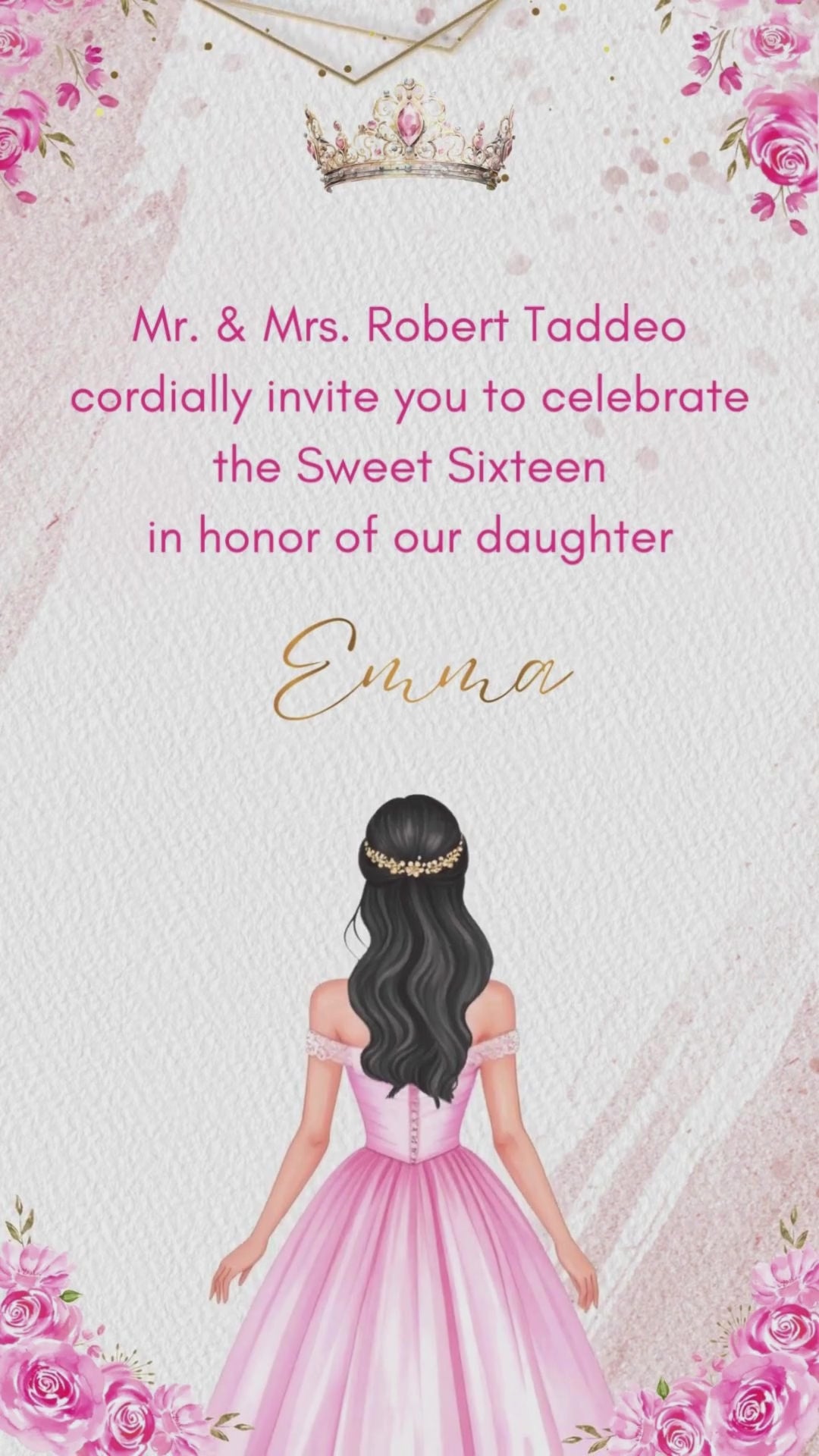 Boho Butterfly Pastel Floral Sweet 16 Invitation - Boho Sweet 16 Theme Birthday Party Digital Invite