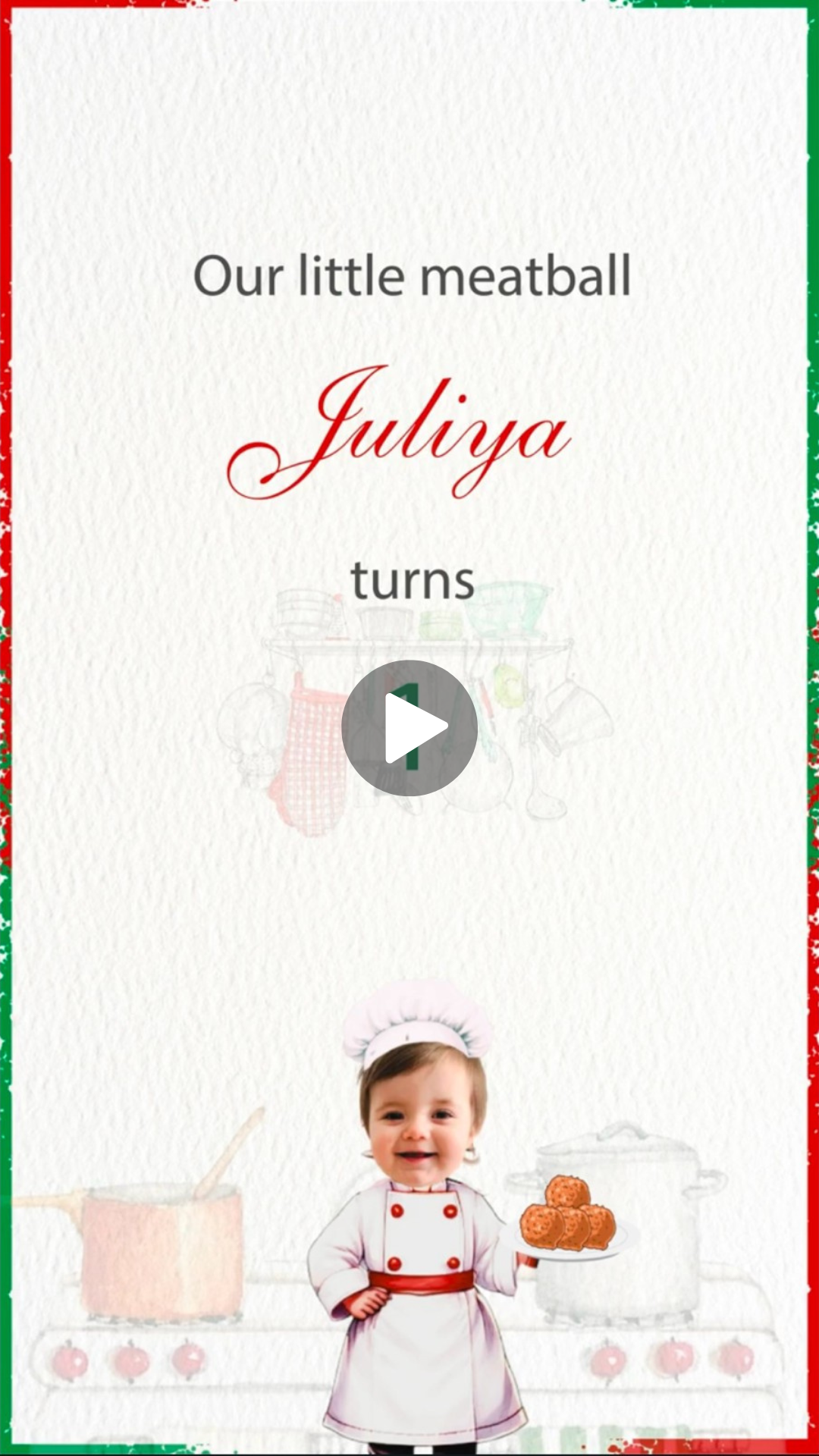 Holy Cannoli Girl Birthday Video Invitation - Italian Holy Cannoli Girl Theme Invite