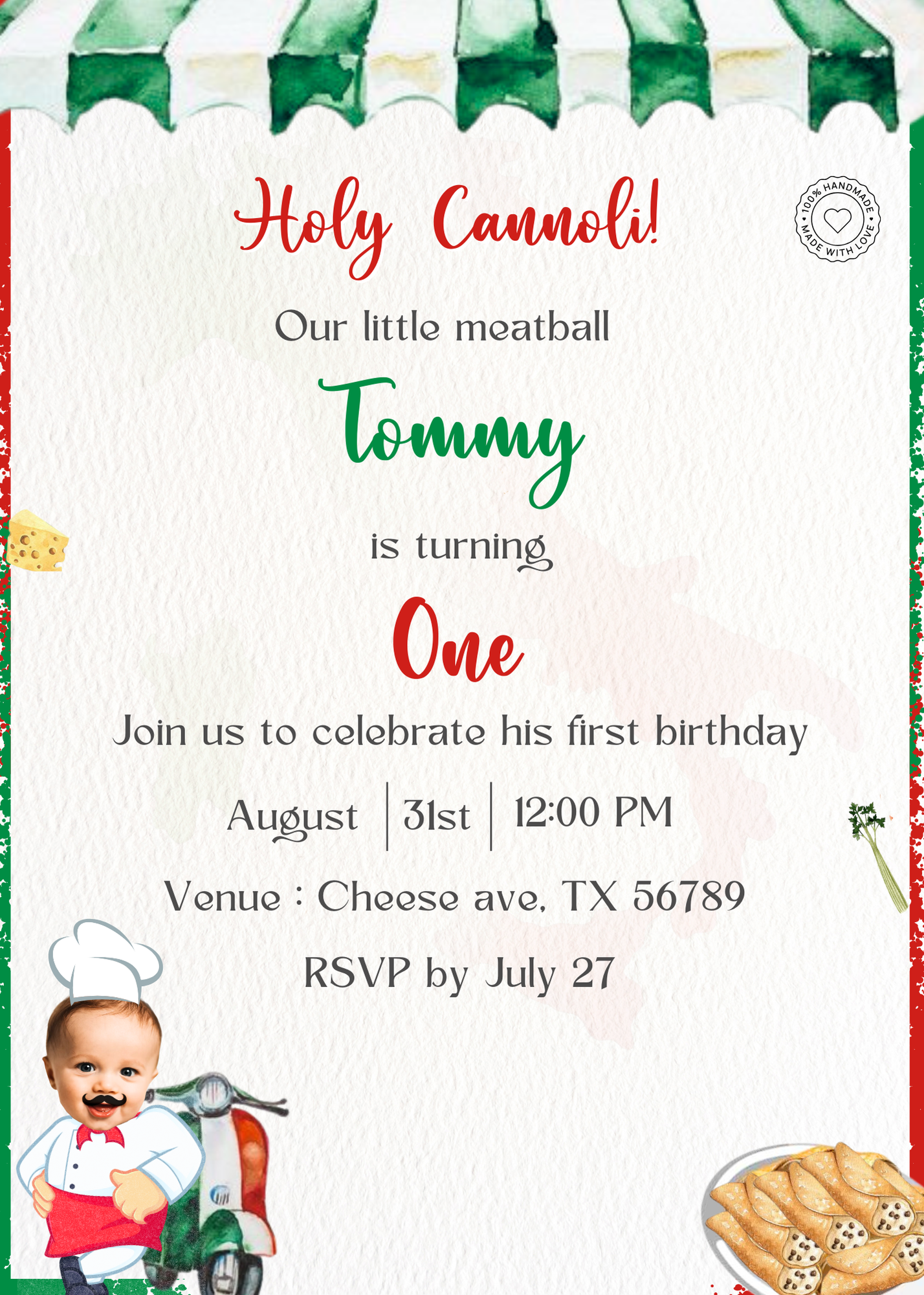 Holy Cannoli Birthday Poster | Custom Birthday Poster