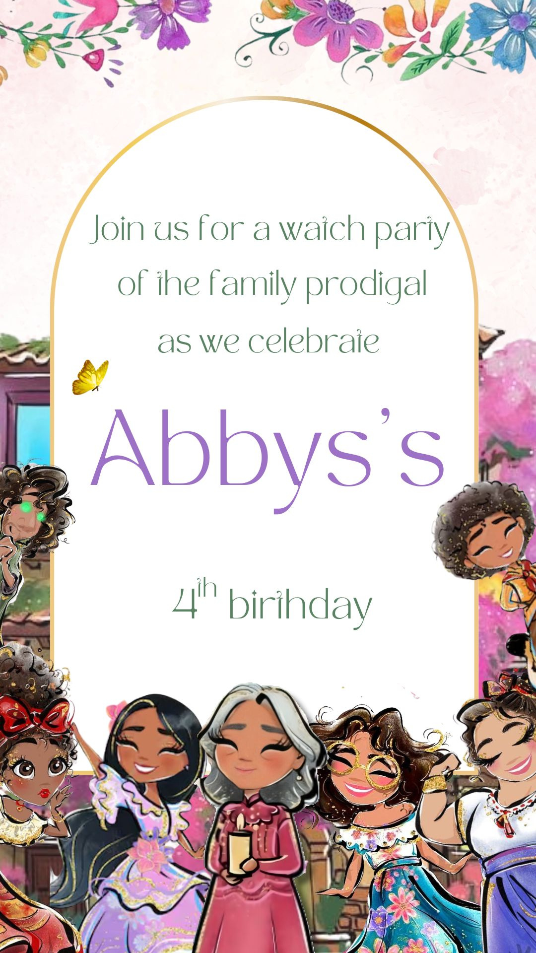 Enchanto Birthday Video Invitation - Enchanto Birthday Theme Movie Show Party Digital Invite